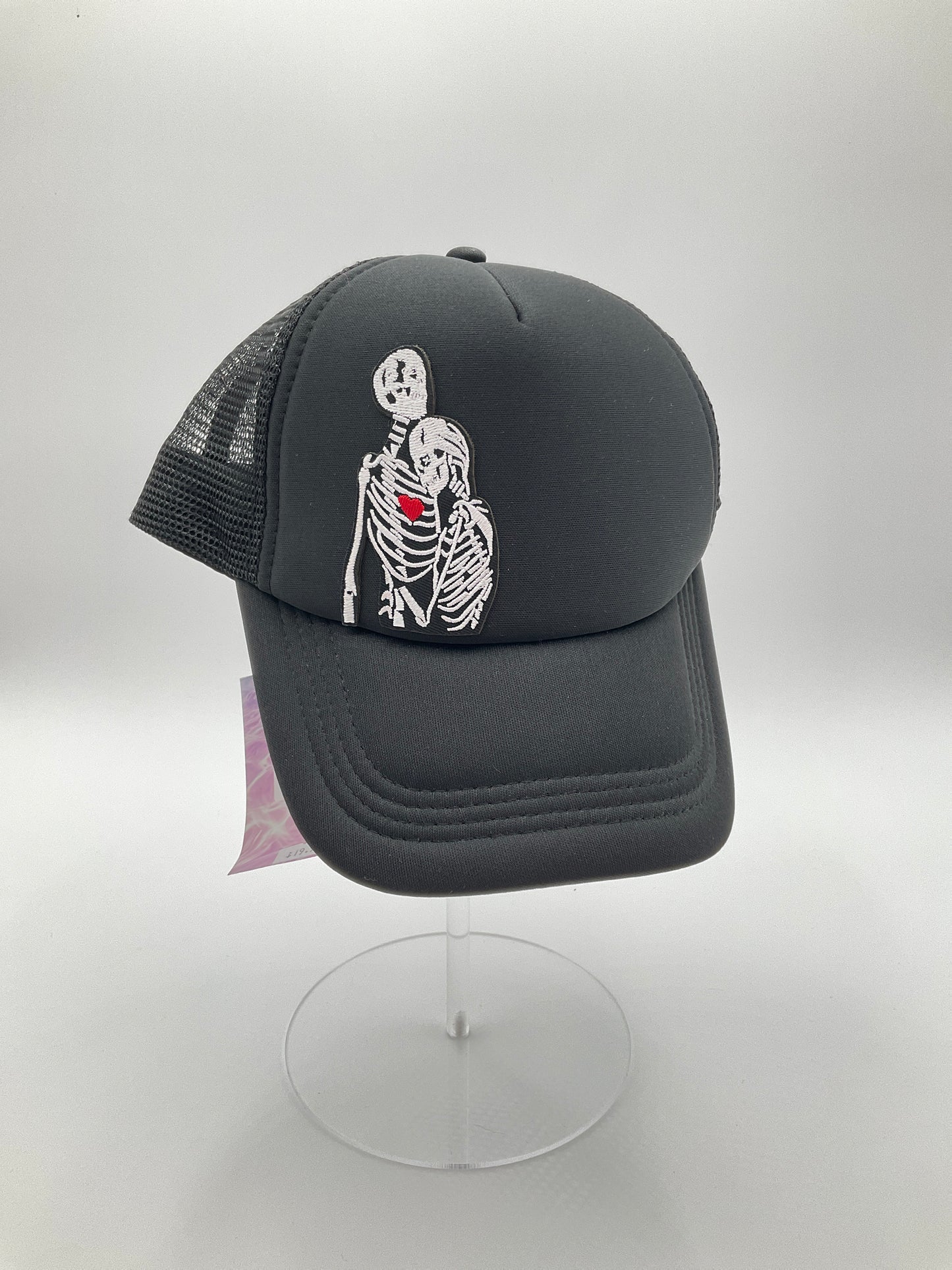 Skeleton Hug Black Trucker - #133