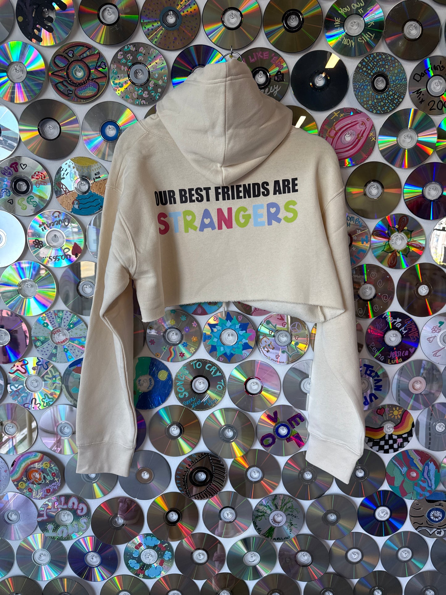 Our Best Friends Are Strangers Crop Hoodie S #528