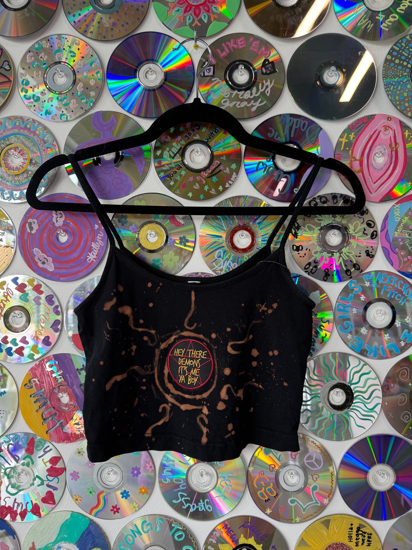 #737 - Hey there demons Crop Tank Top - S