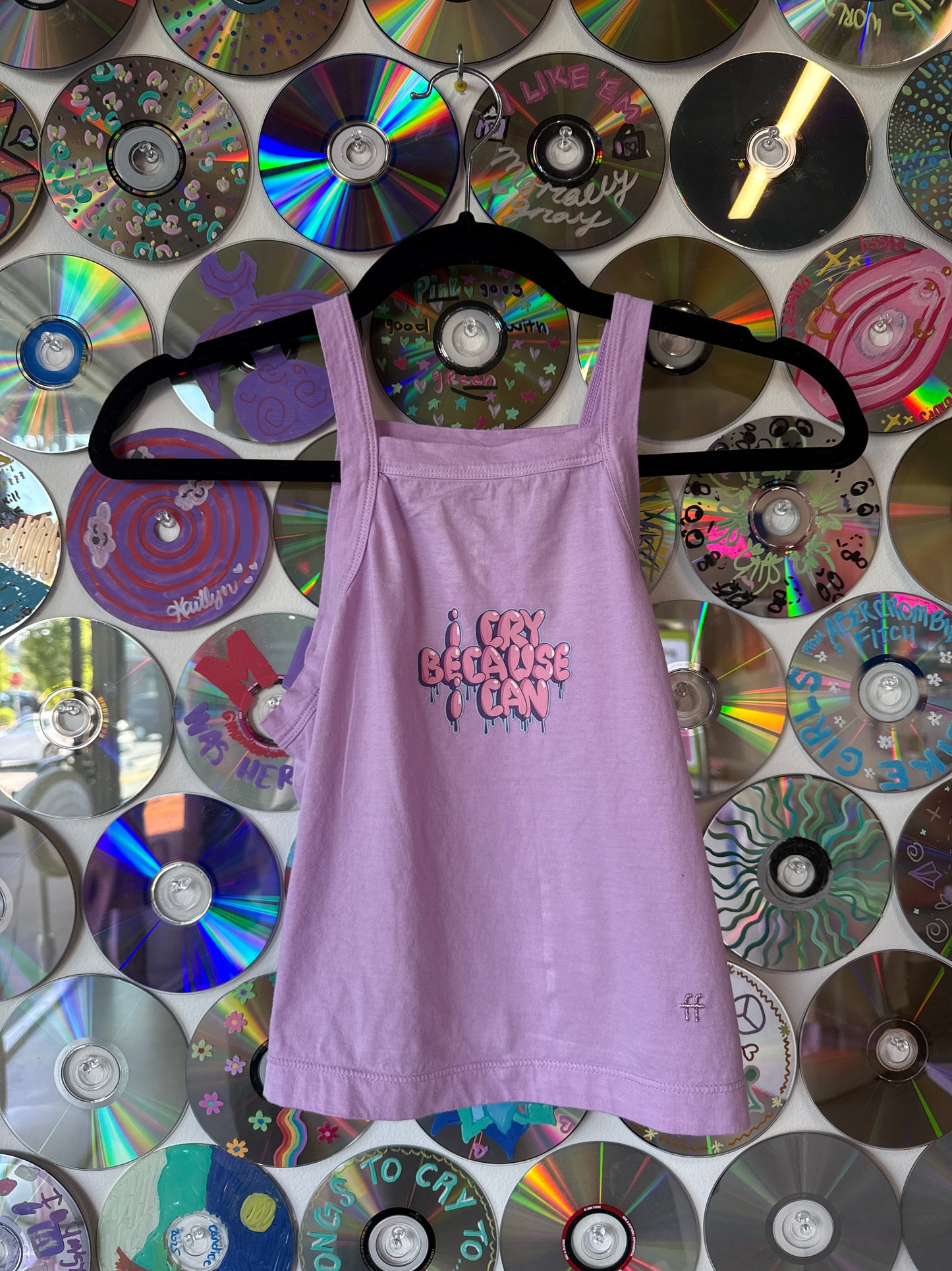 I cry because I can Lilac Crop Tank S #529
