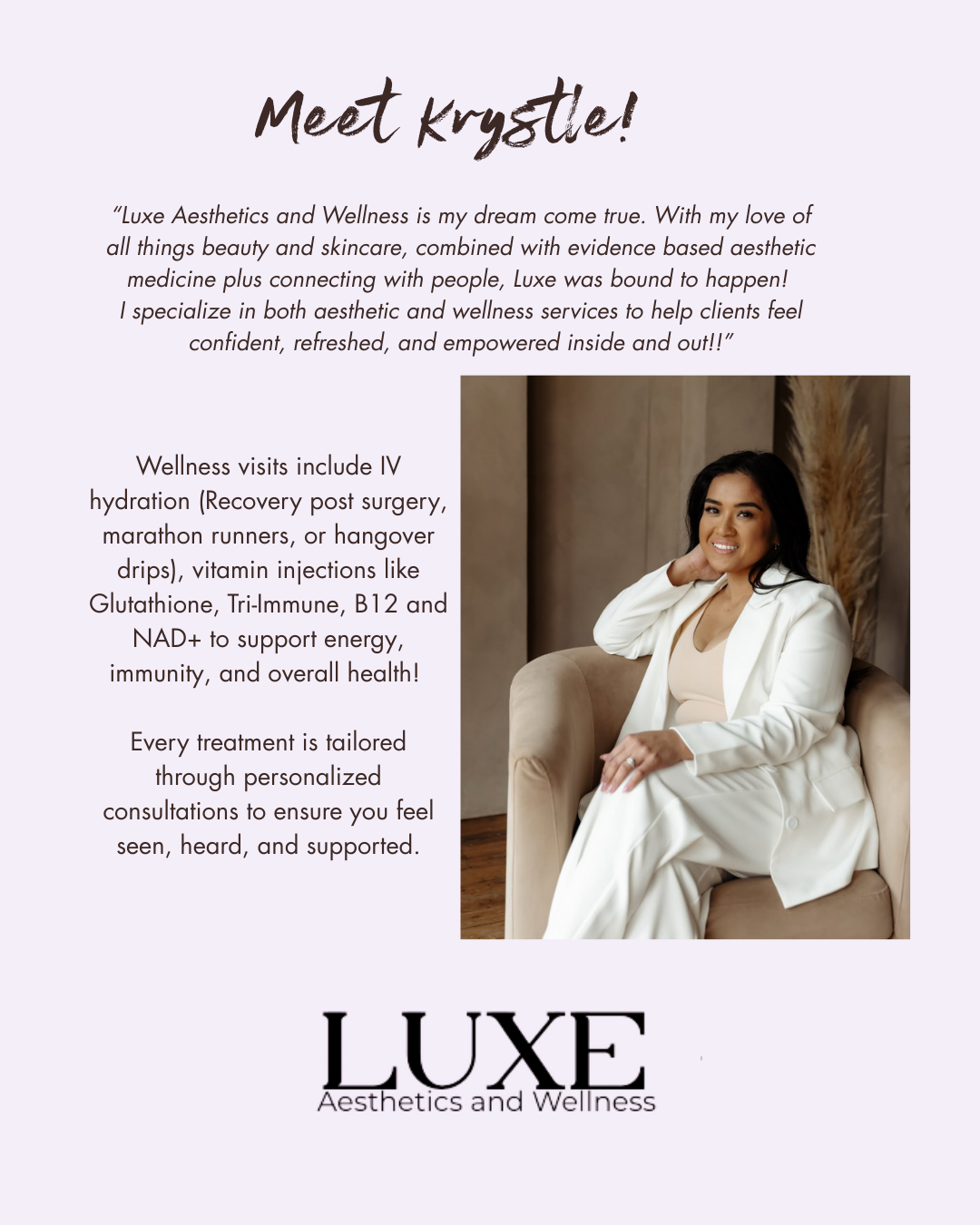 9/12 Vitamin Injections and IV hydration with Luxe Aesthetics