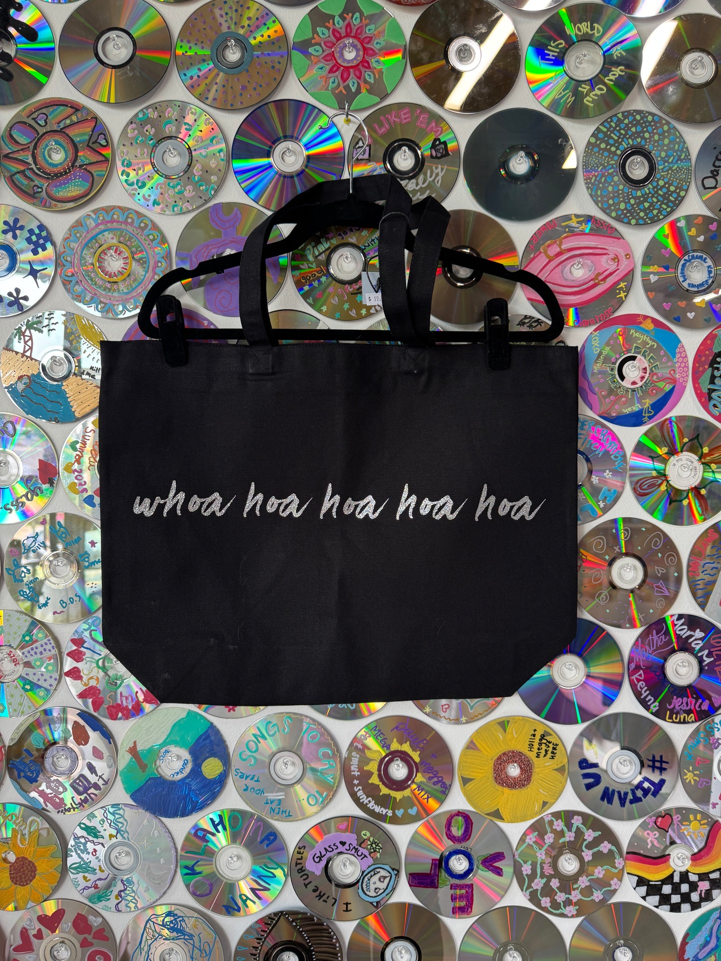 Woah hoa hoa hoa hoa Black Longhandle tote bag #730