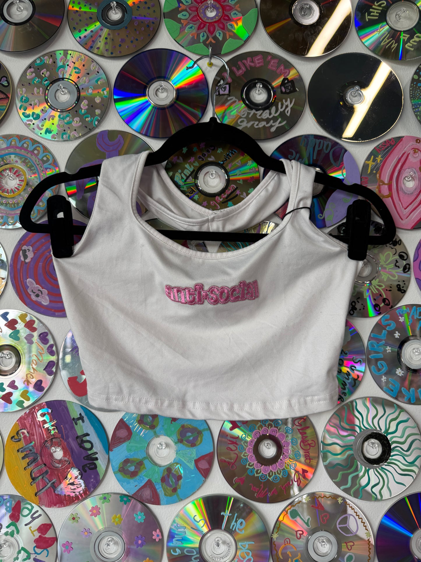 #736 - Anti-social White Halter Top XS