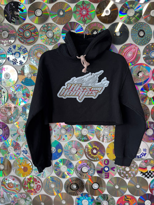 #733 - "I kiss my homies" Crop Hoodie S