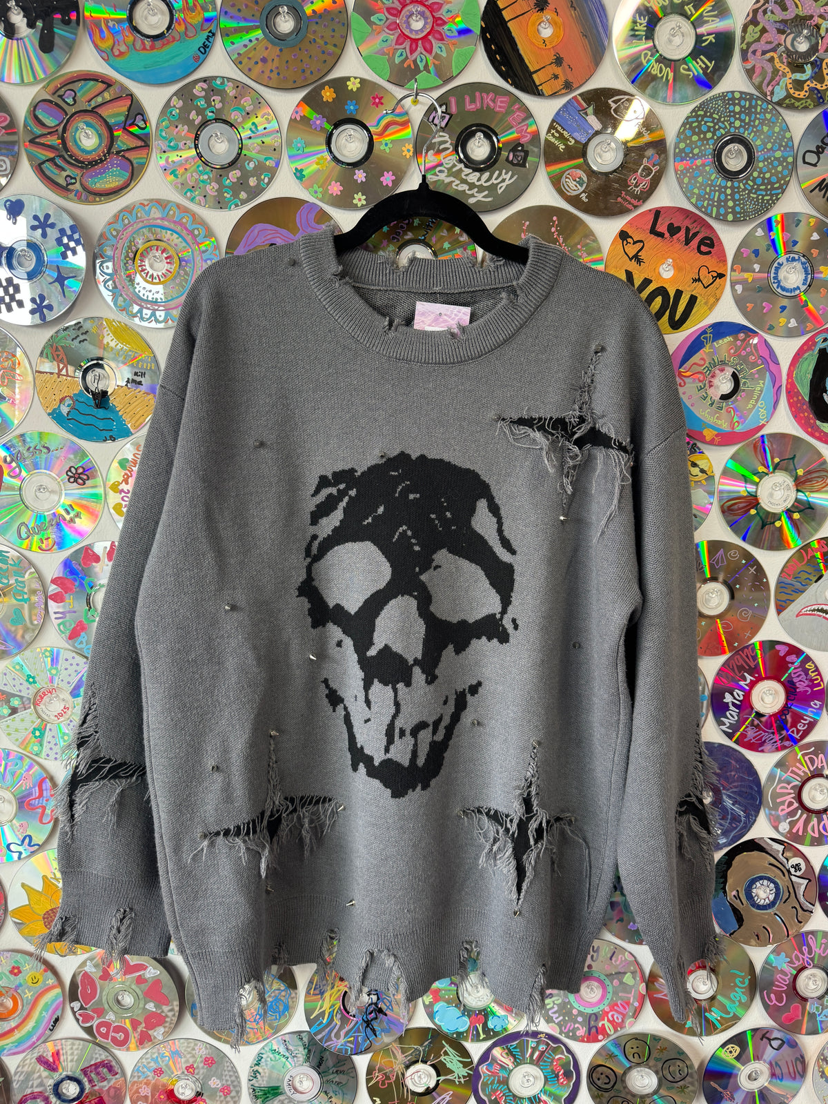 #284 - Skull and Studs Sweater - L