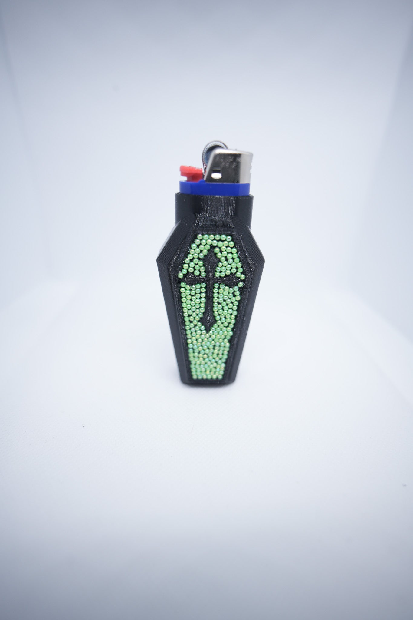 #103 - Green and Black Holy Smokes BIC Lighter Case