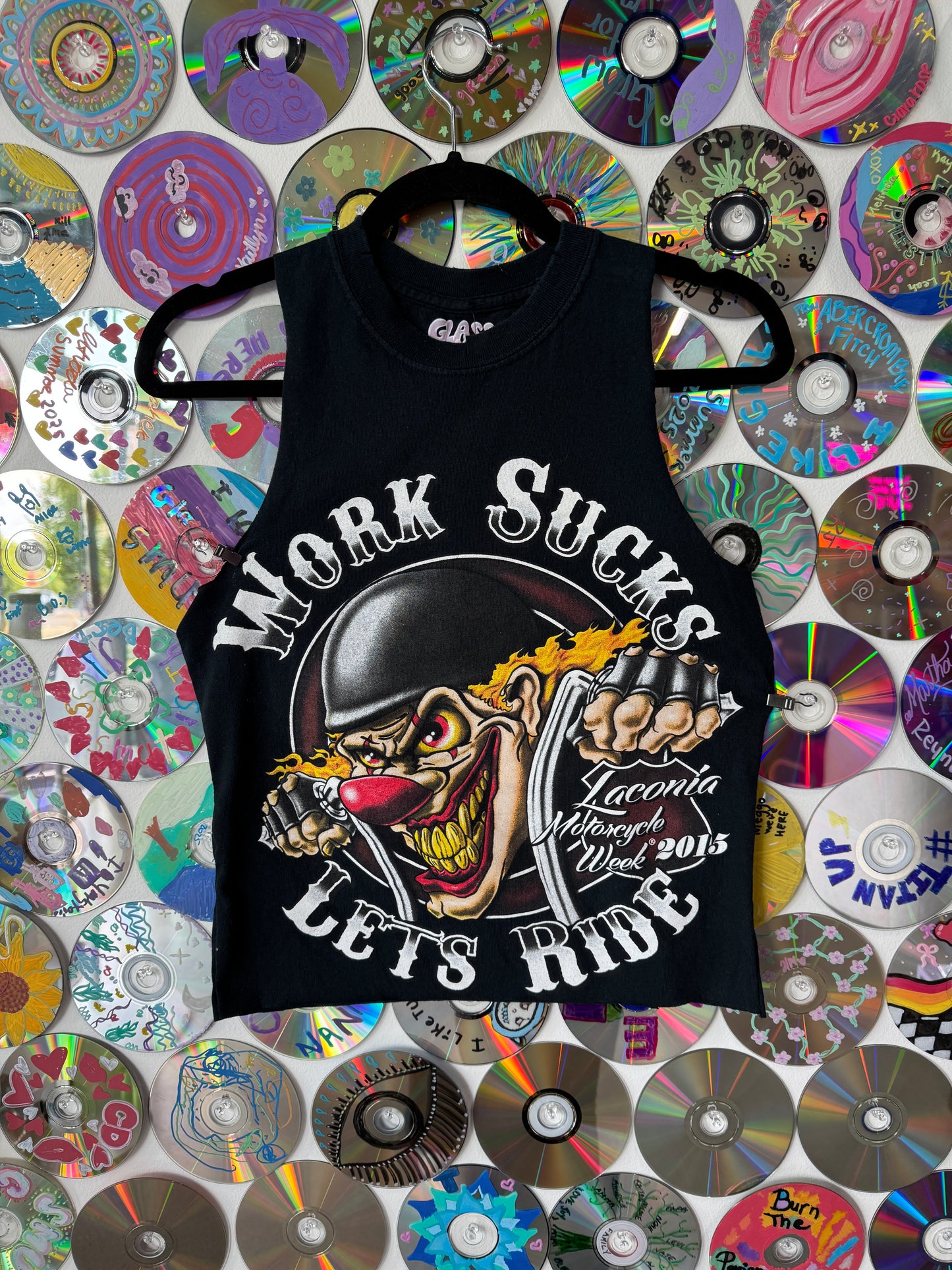 Work Sucks - Lets Ride Muscle Crop T-shirt M #735