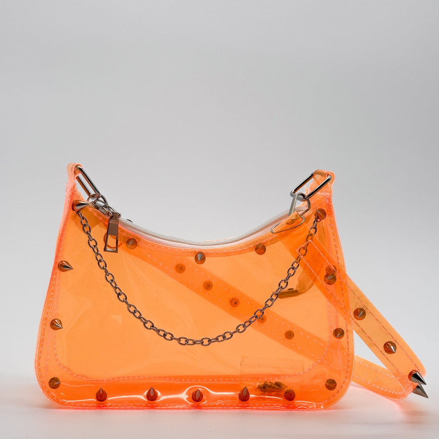 #10 - Orange Jelly Bag - Chrome Spike & L Chain