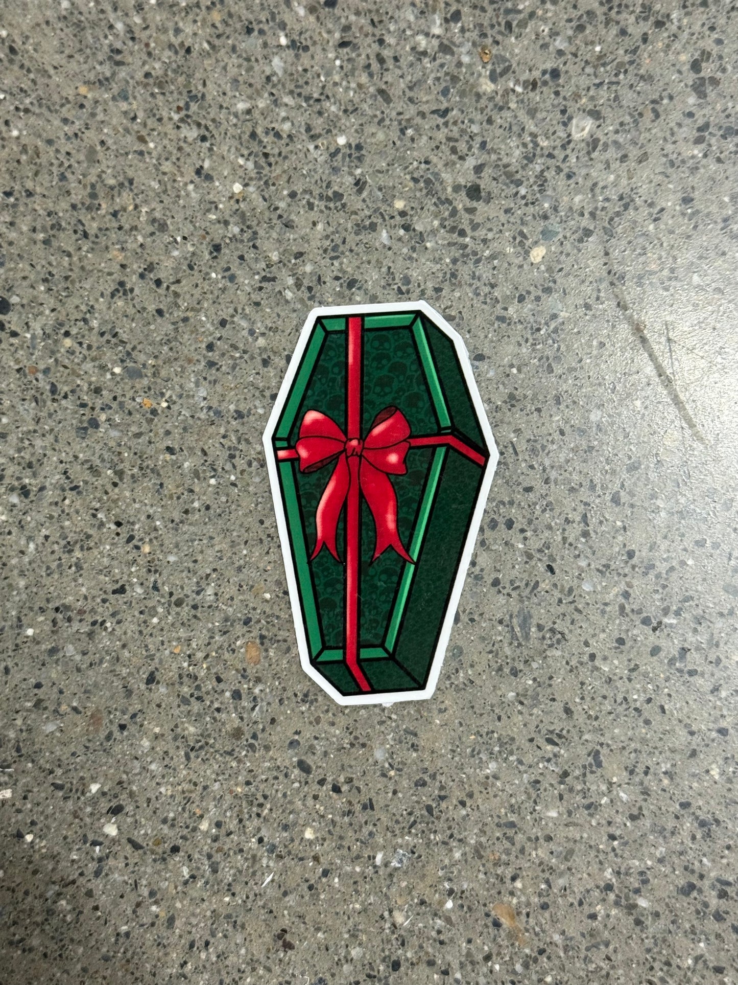 Coffin Present Sticker - X7