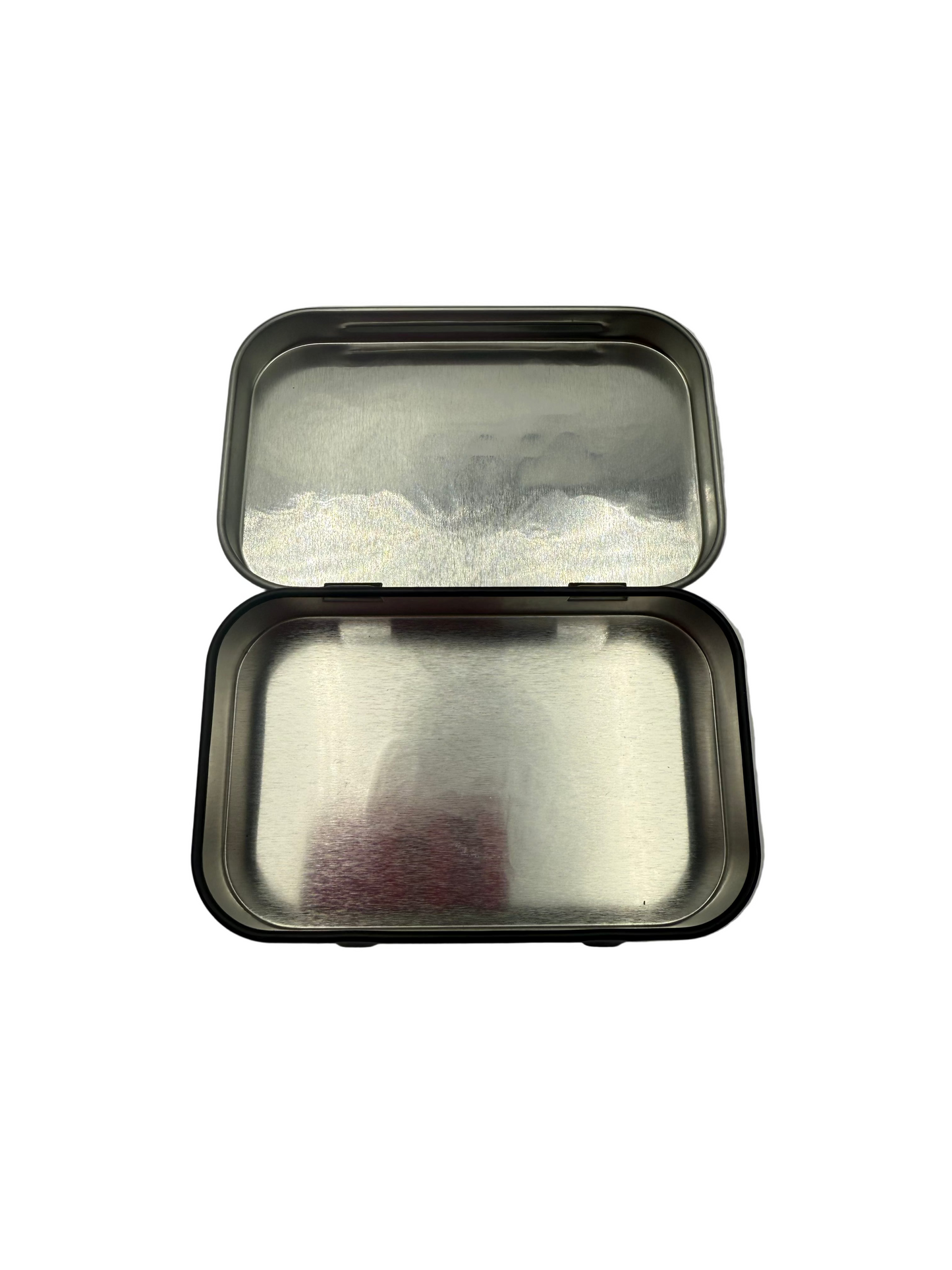 Open hinged aluminum tin