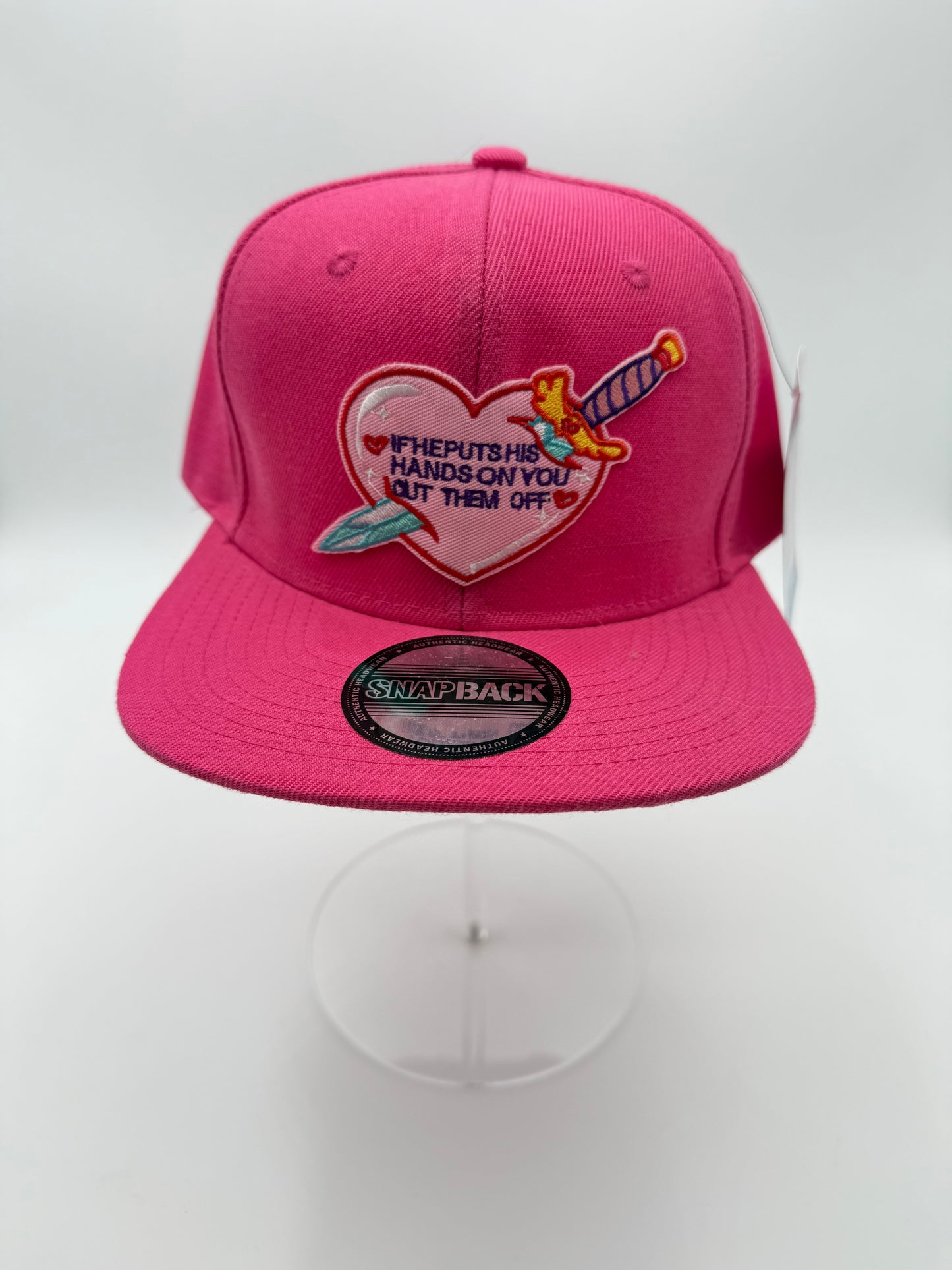 #563 - “He Puts His Hands on You, Cut Them Off” Pink Snapback