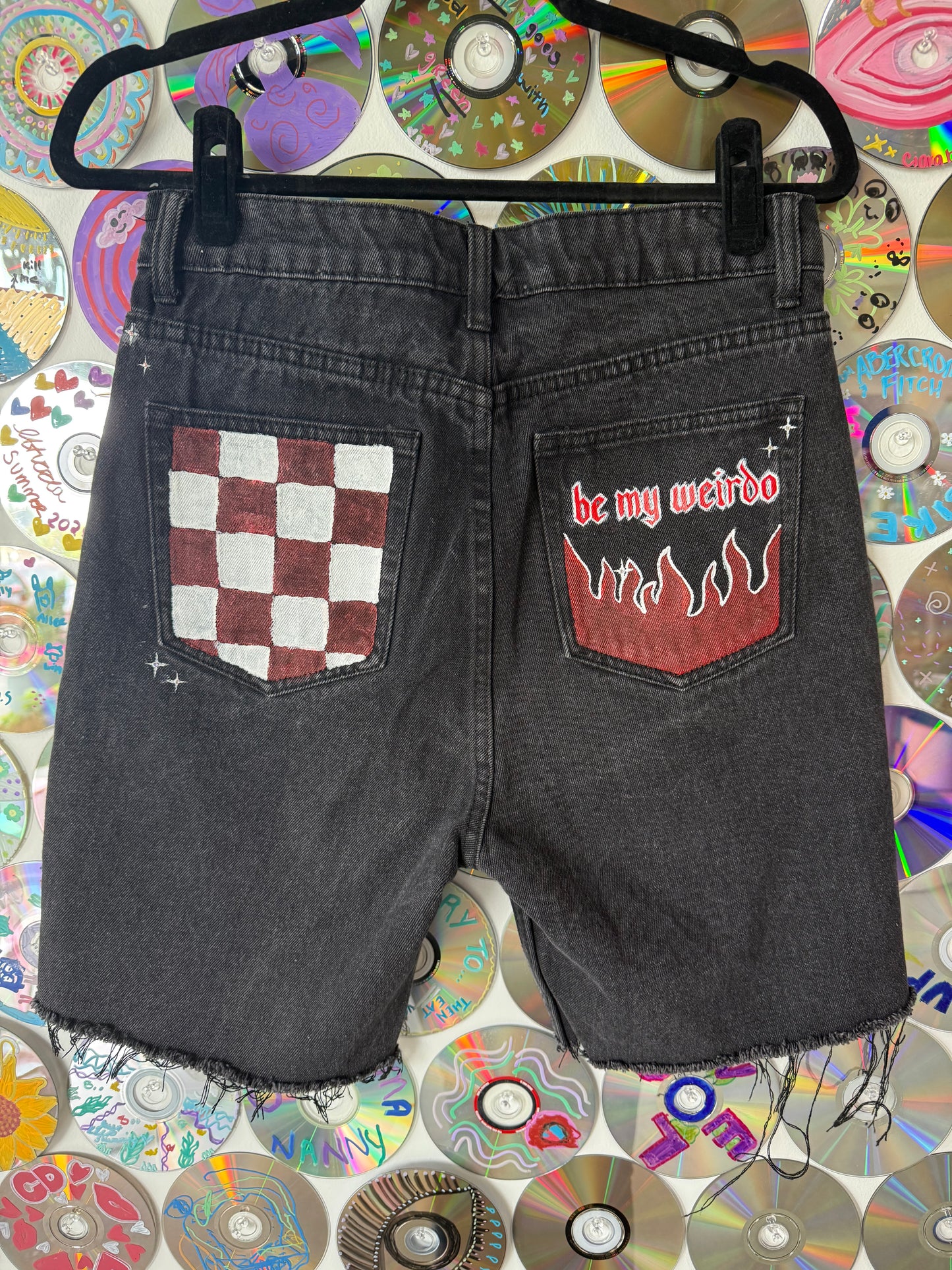 "I'm Your Creep, Be My Weirdo" Denim Shorts #658