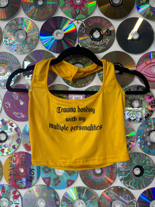 Trauma Bonding With My Multiple Personalities XS Halter Top #752