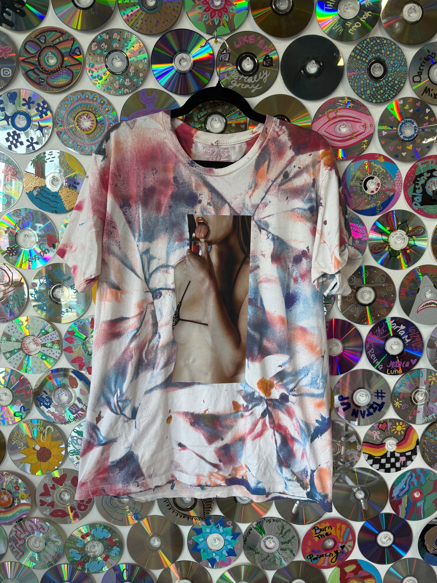 Flicker Remade Calvin Klein Tye-Dye T-shirt L #751