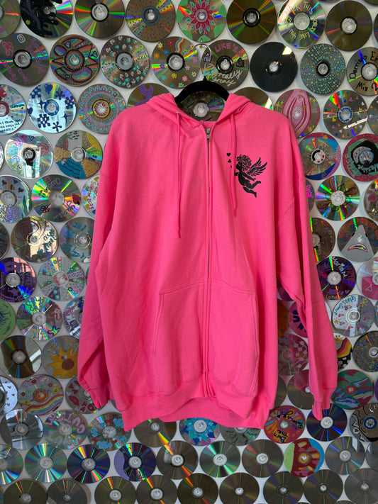 Lovesick Angel pink zip hoodie 2XL #774