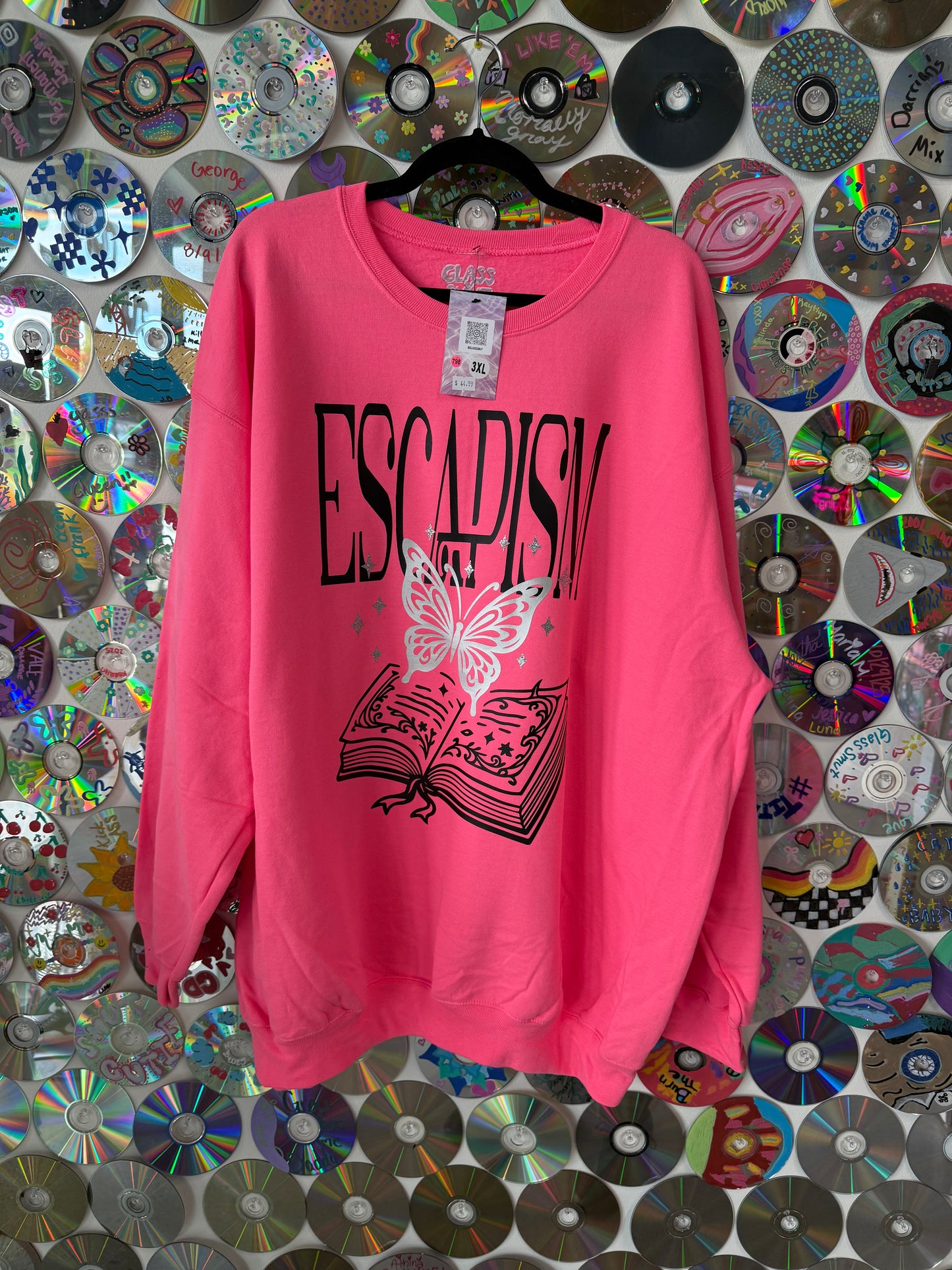 #798 - Escapism Neon Pink Crewneck Sweatshirt - 3XL