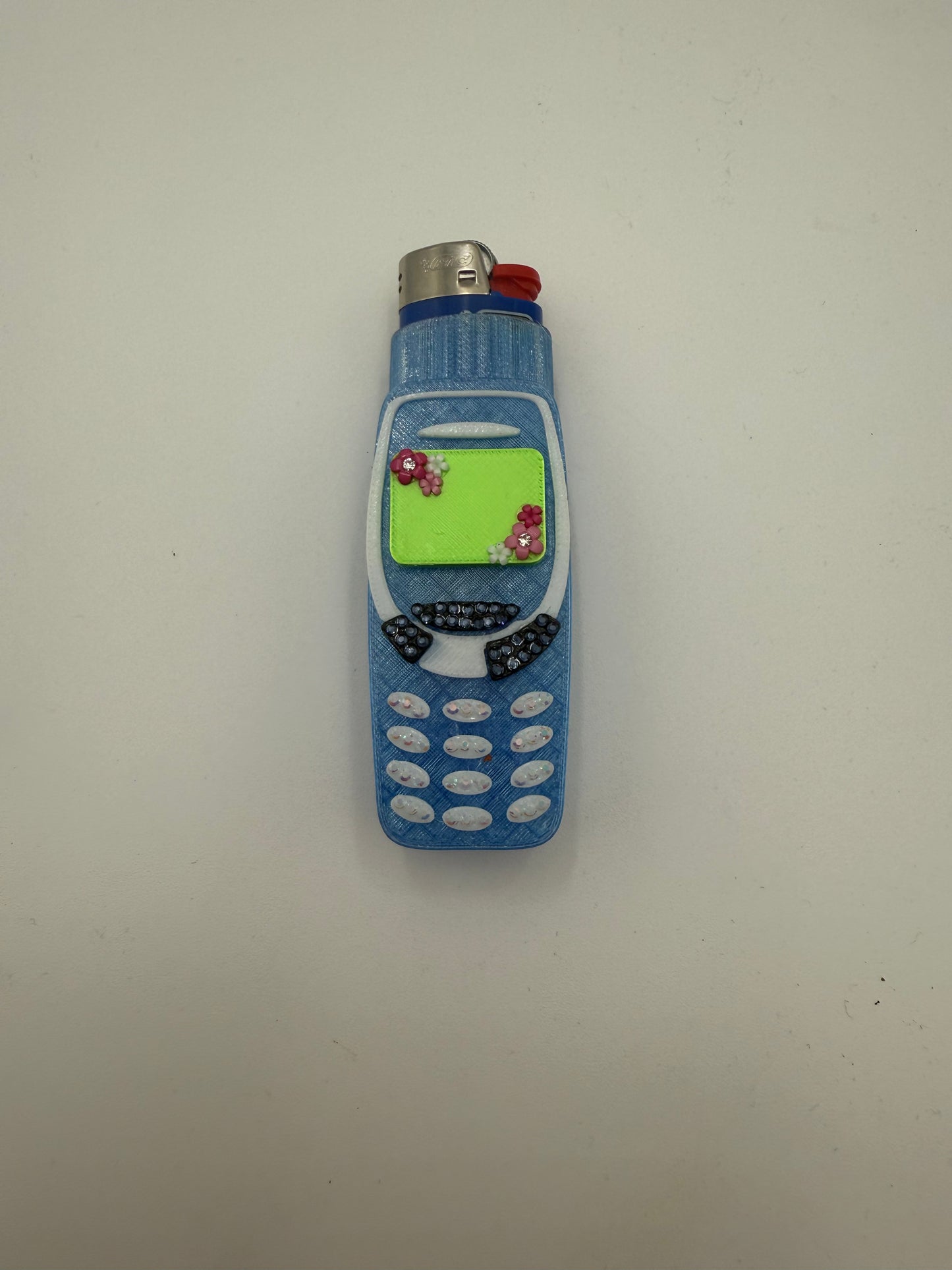 #815 Petite Florals Blue Nokia BIC Lighter Case
