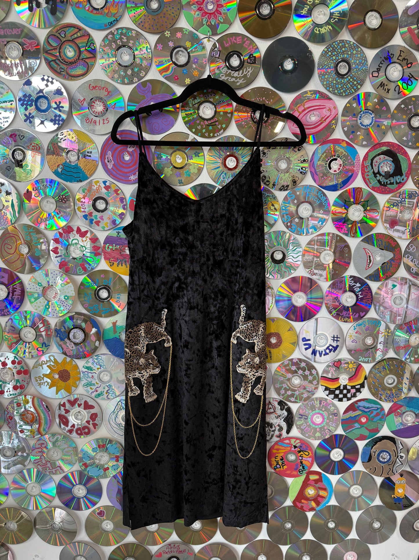 #96 - Little Black Cheetah Dress - S
