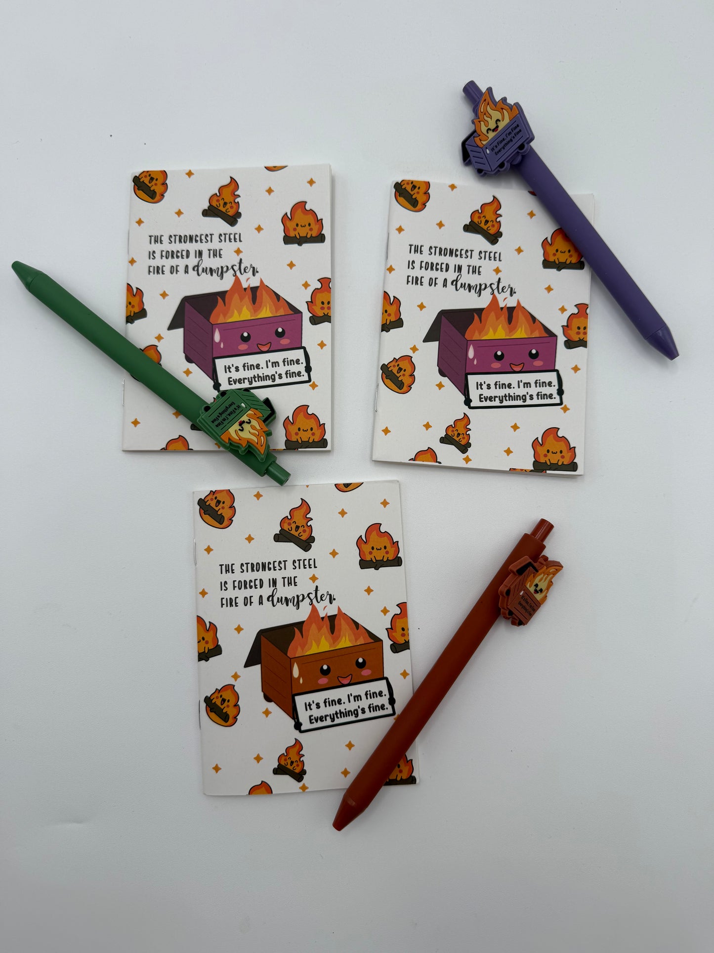 Dumpster Fire Pen and Mini Notebook Set