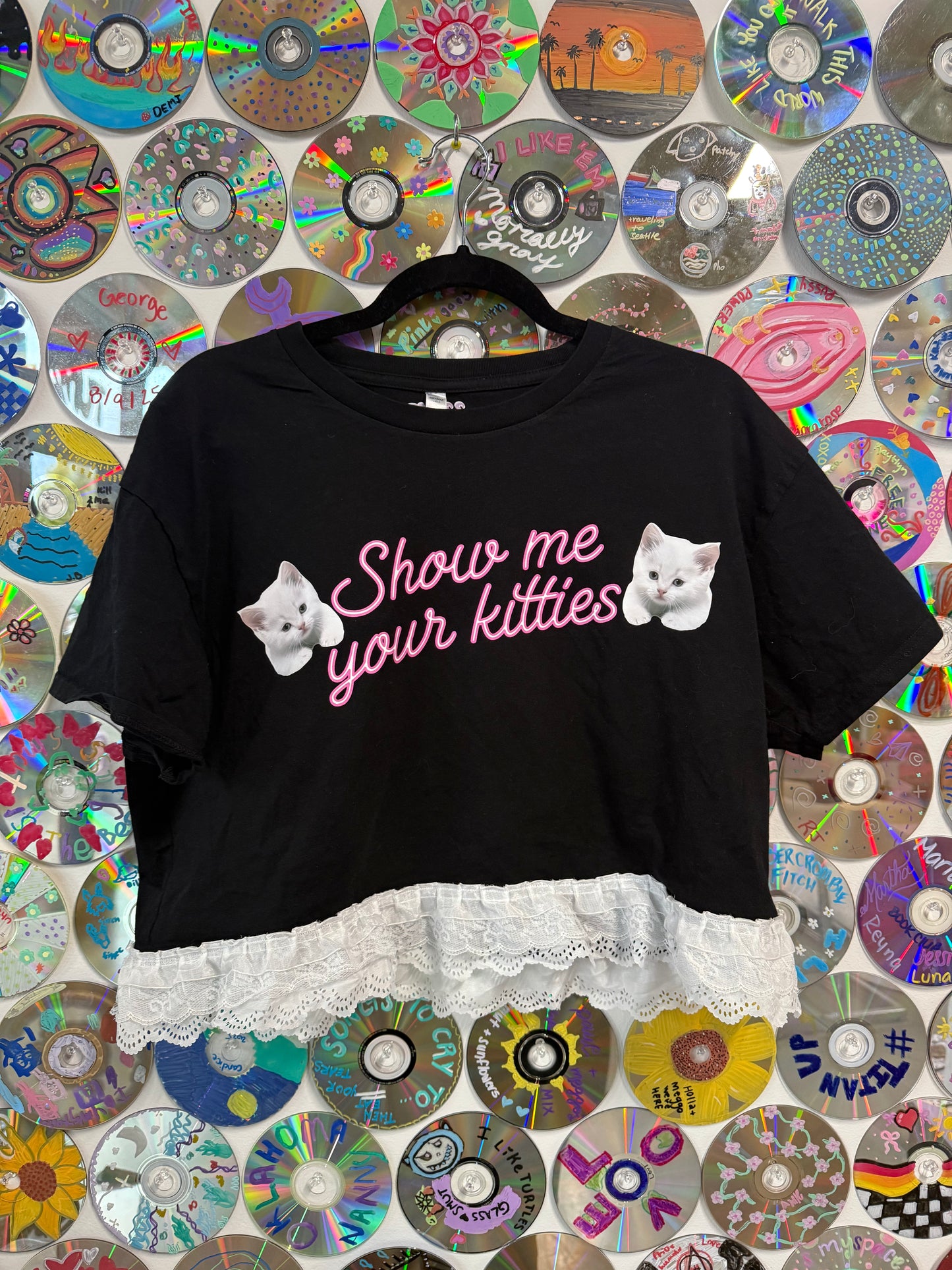 #855 - Show me your kitties Crop top - XL