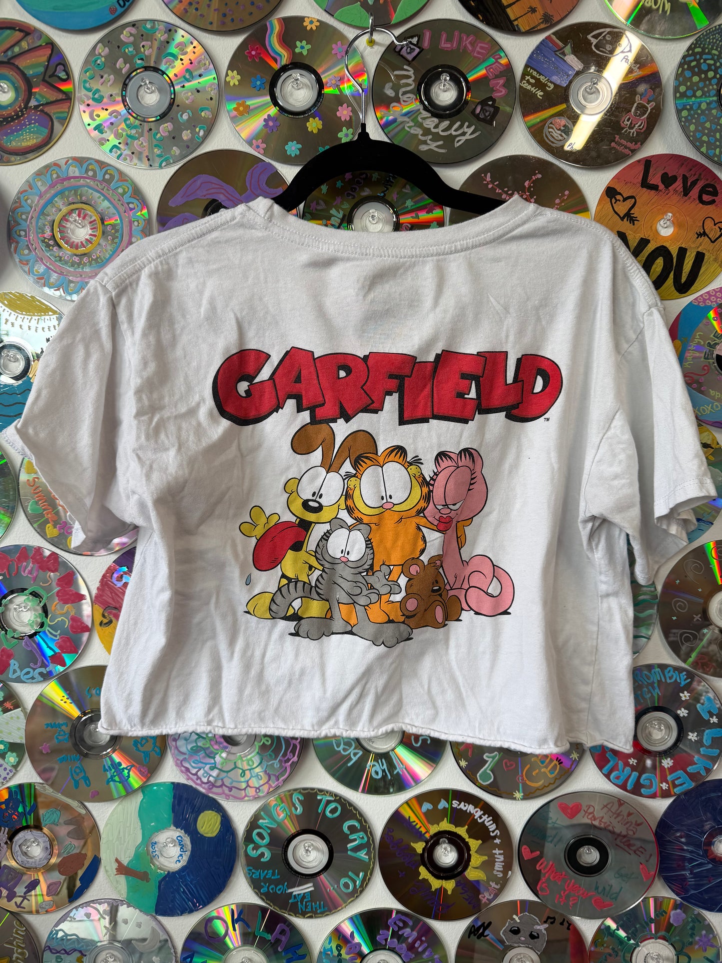 #246 - Garfield Embroidered Crop T-shirt - M