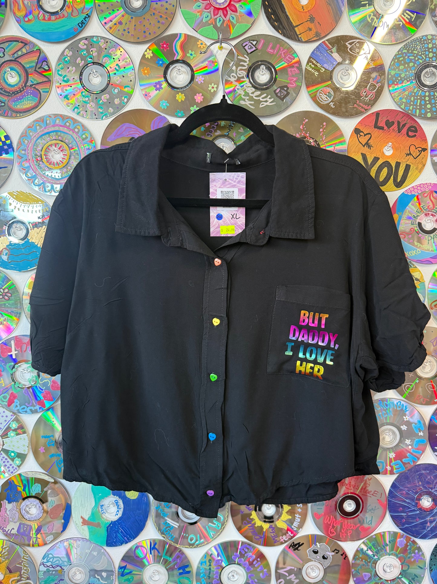 #260 - But Daddy I Love Her Crop Button-Down - XL