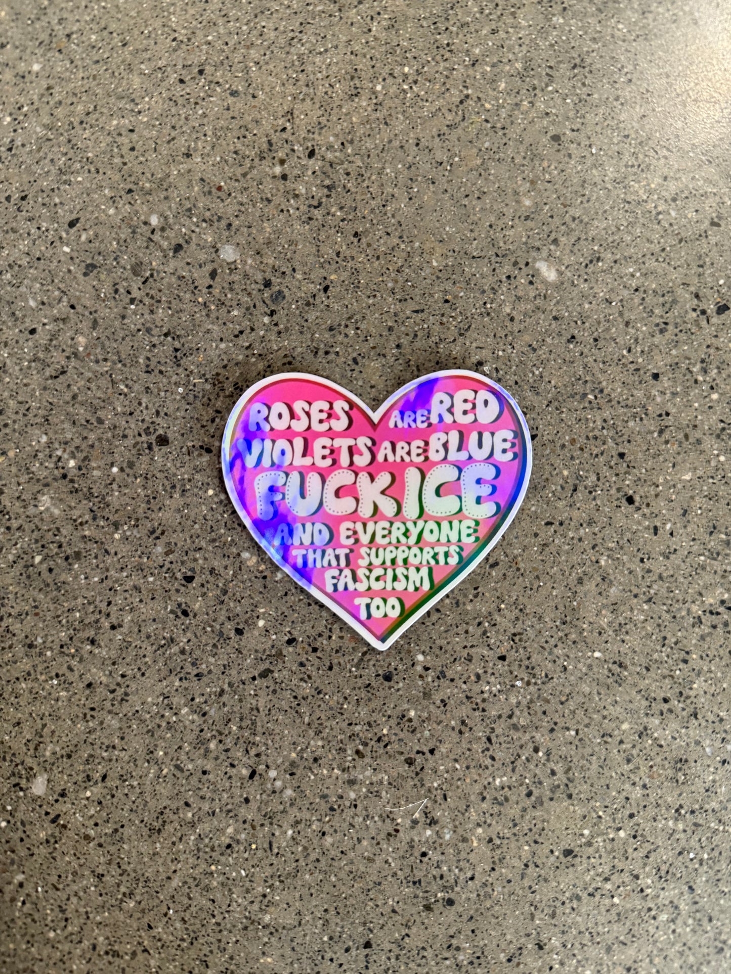 Roses Are Red, Violets Are Blue, Fuck Ice.. Sticker - AC1
