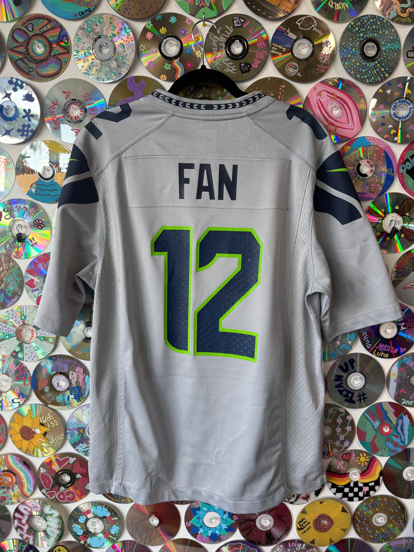 #20 - NFL Official Seattle Seahawks #12 Jersey Bedazzled - M
