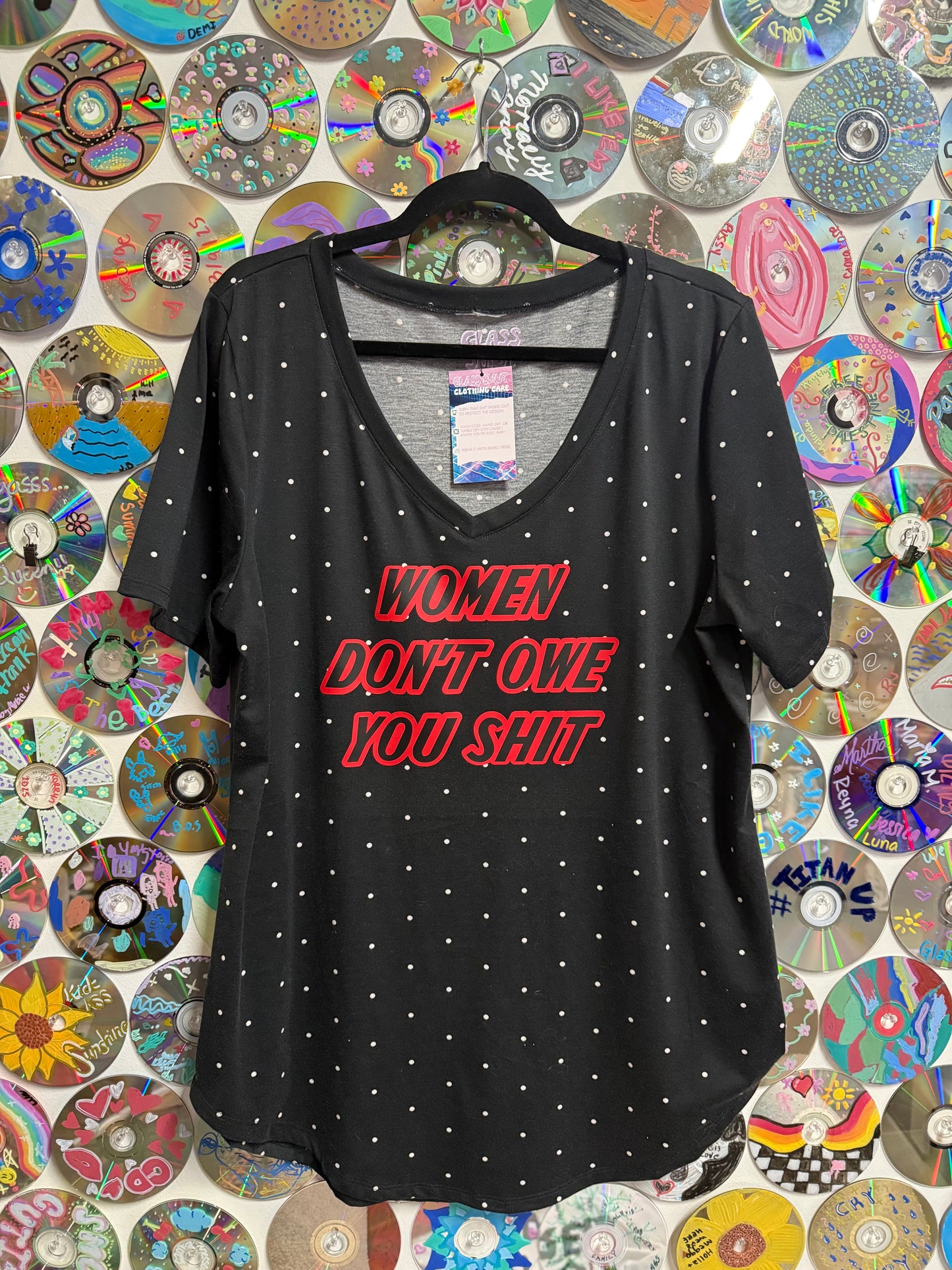 #34 - Women Don't Owe You Shit Polka Dot Shirt - L
