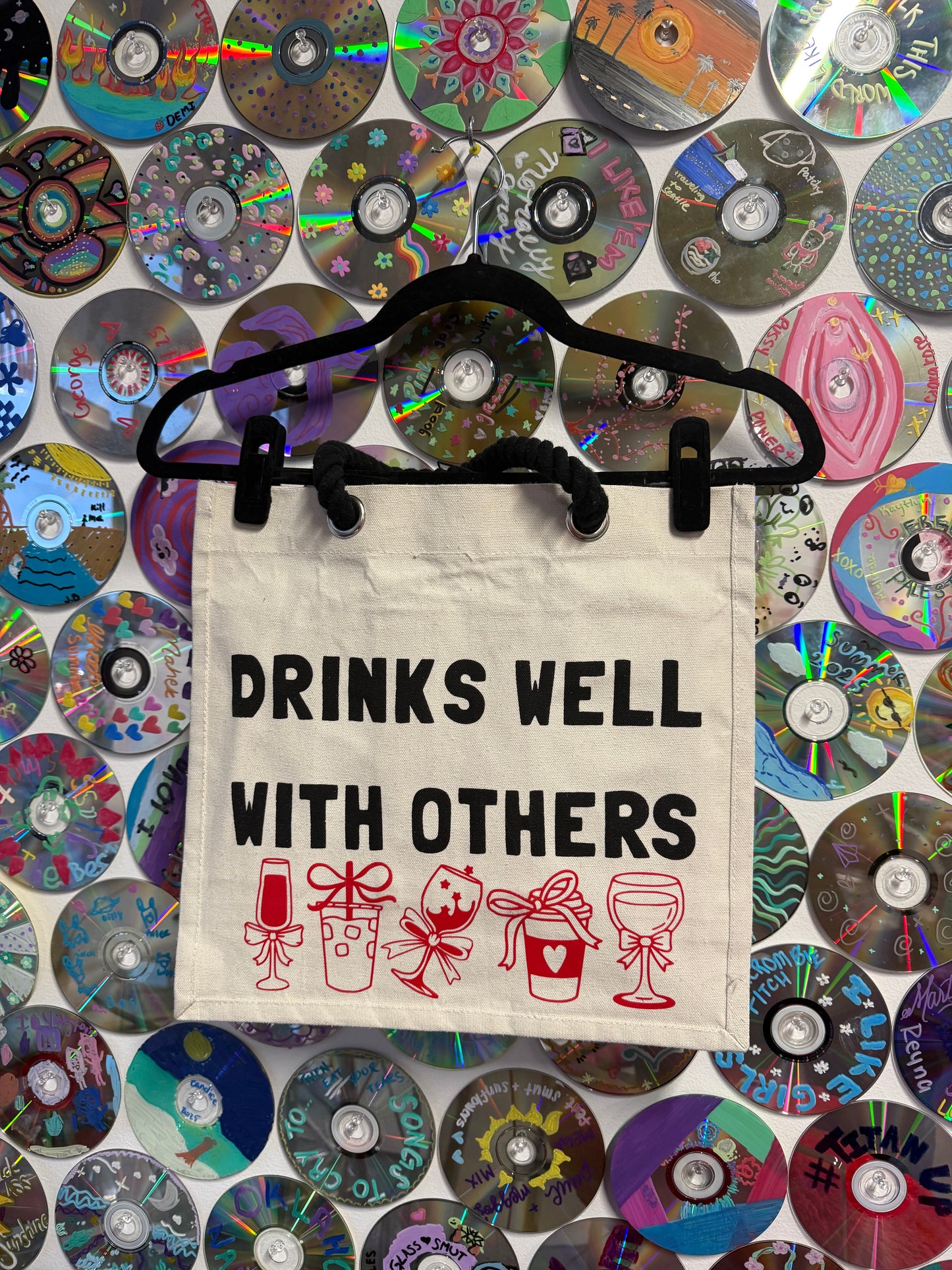 Drinks Well With Others Wine Totebag