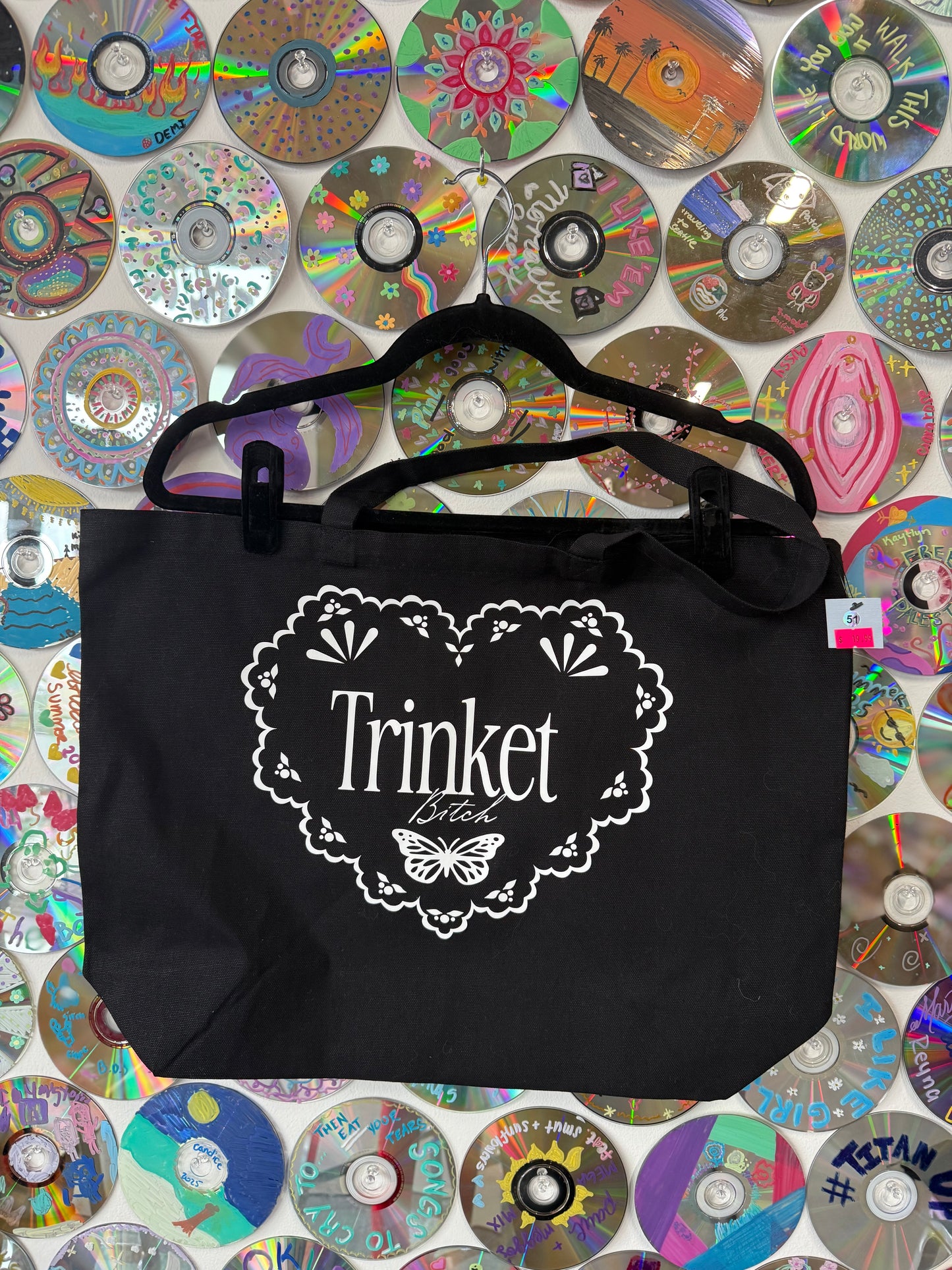 #51 - Trinket Bitch XL Black Long Handle Tote Bag