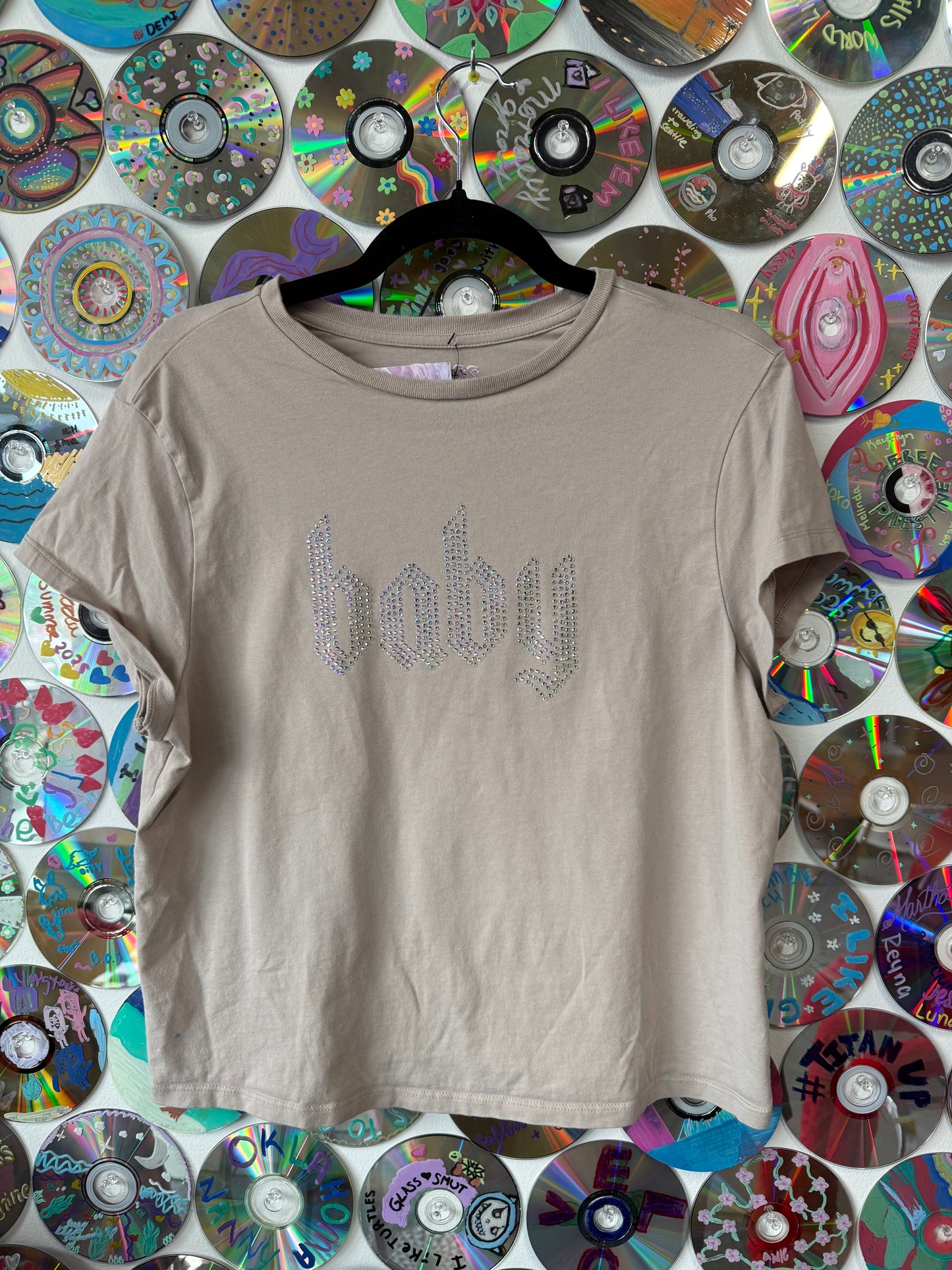 #61 - Baby Bedazzled Blackletter Crop T-shirt - XXL