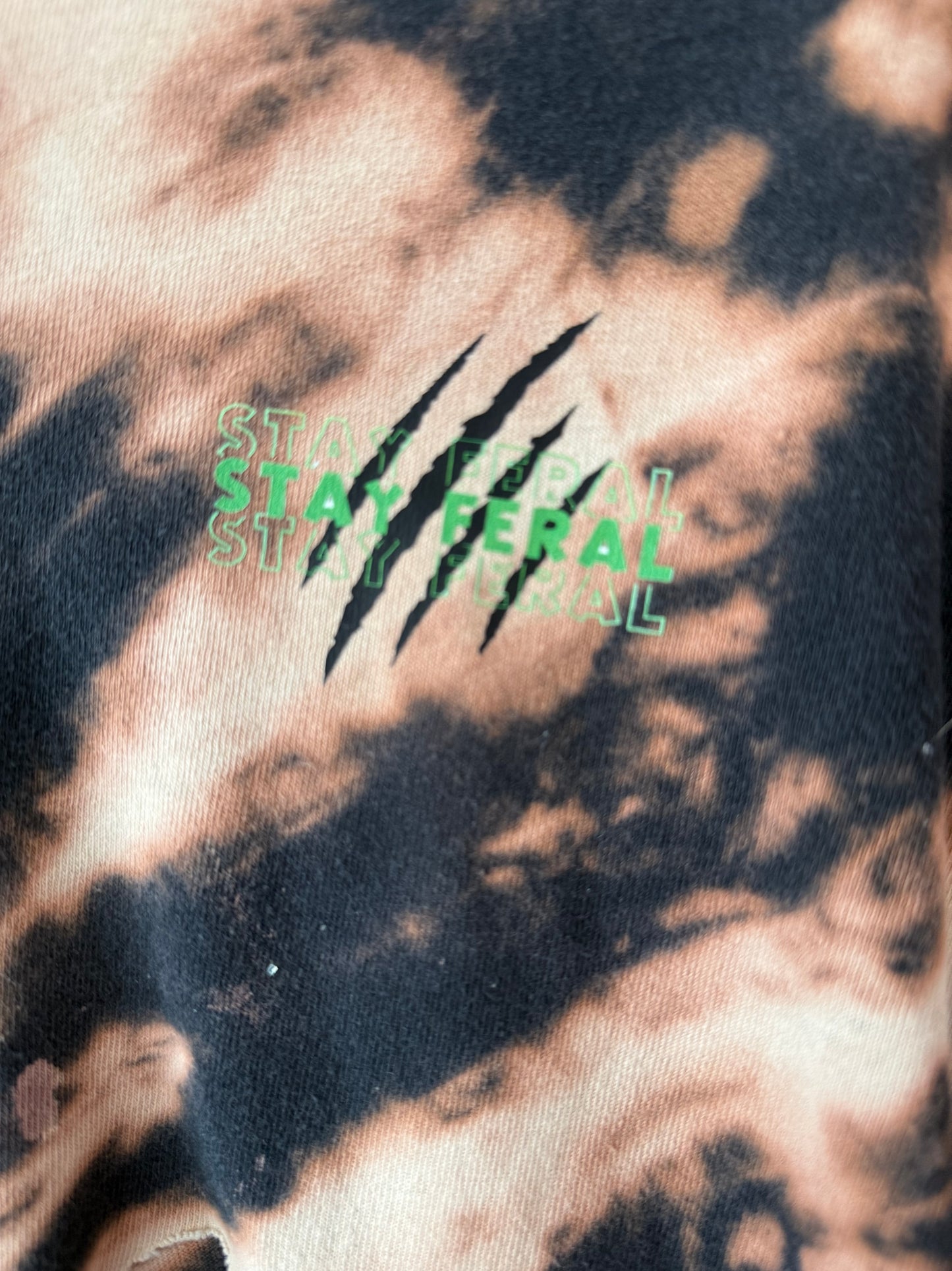 #125 - Stay Feral Acid Distressed T-shirt - M