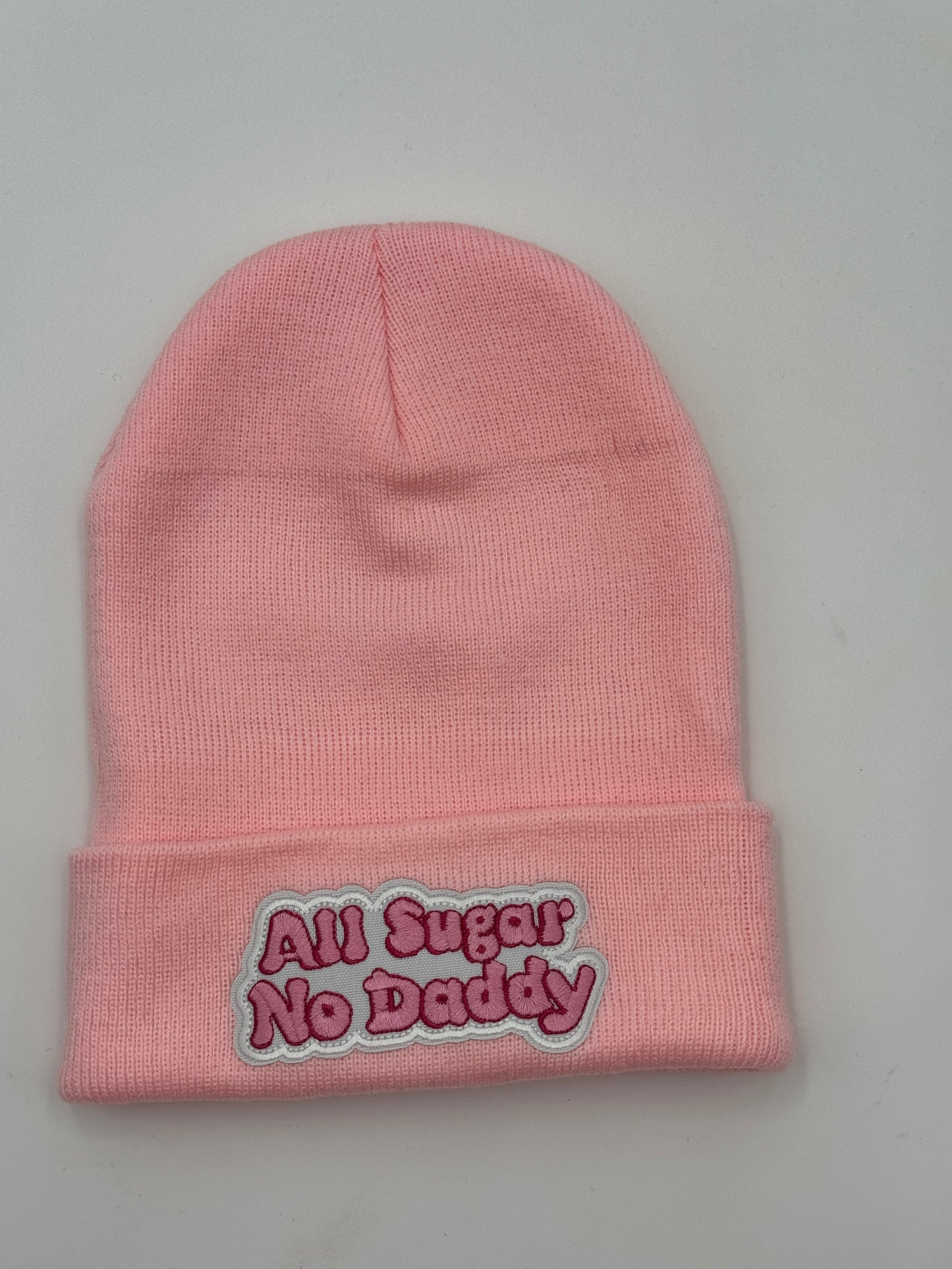 #912 - "All Sugar, No Daddy" Pink Beanie