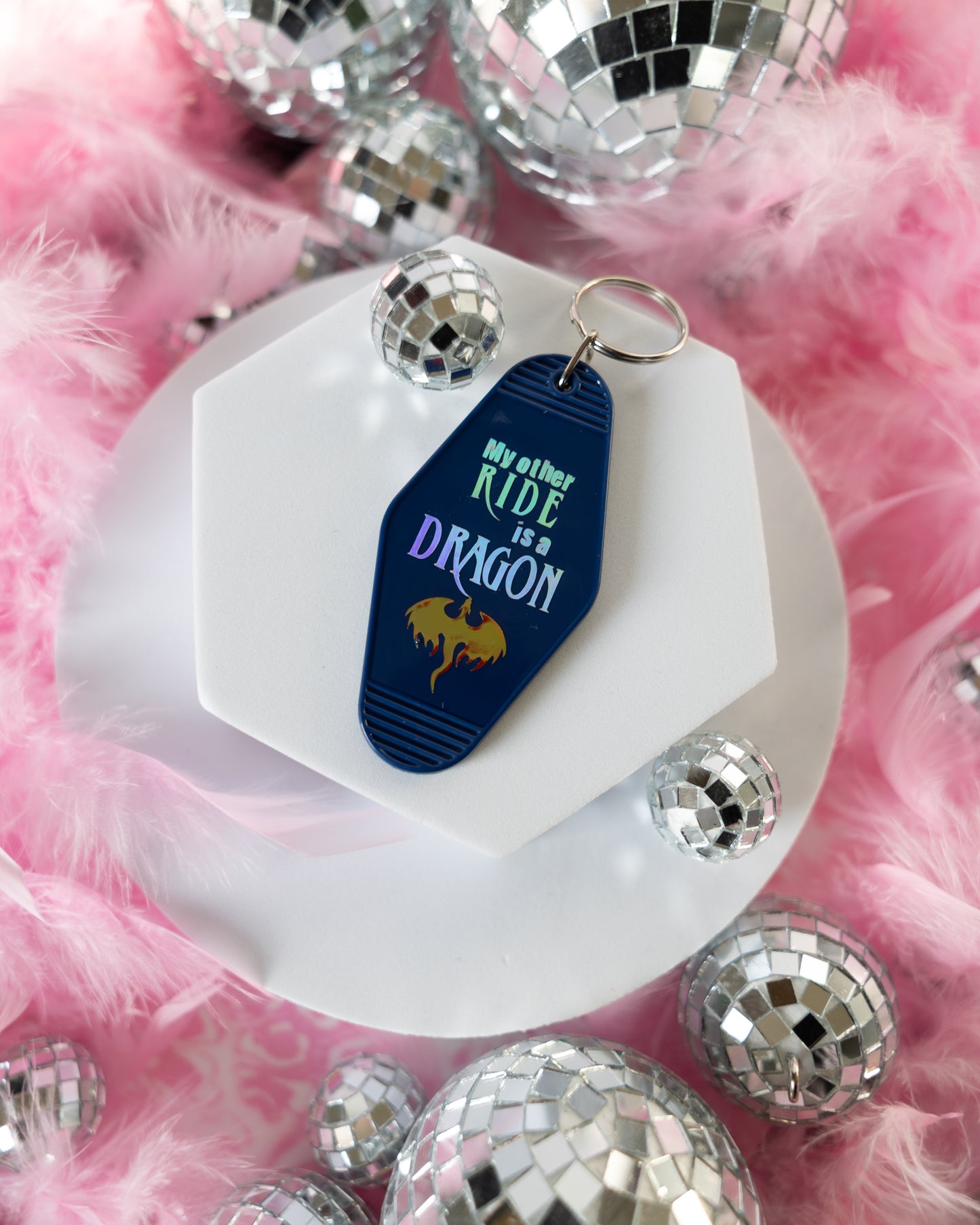 My Other Ride is a Dragon Motel Keychain