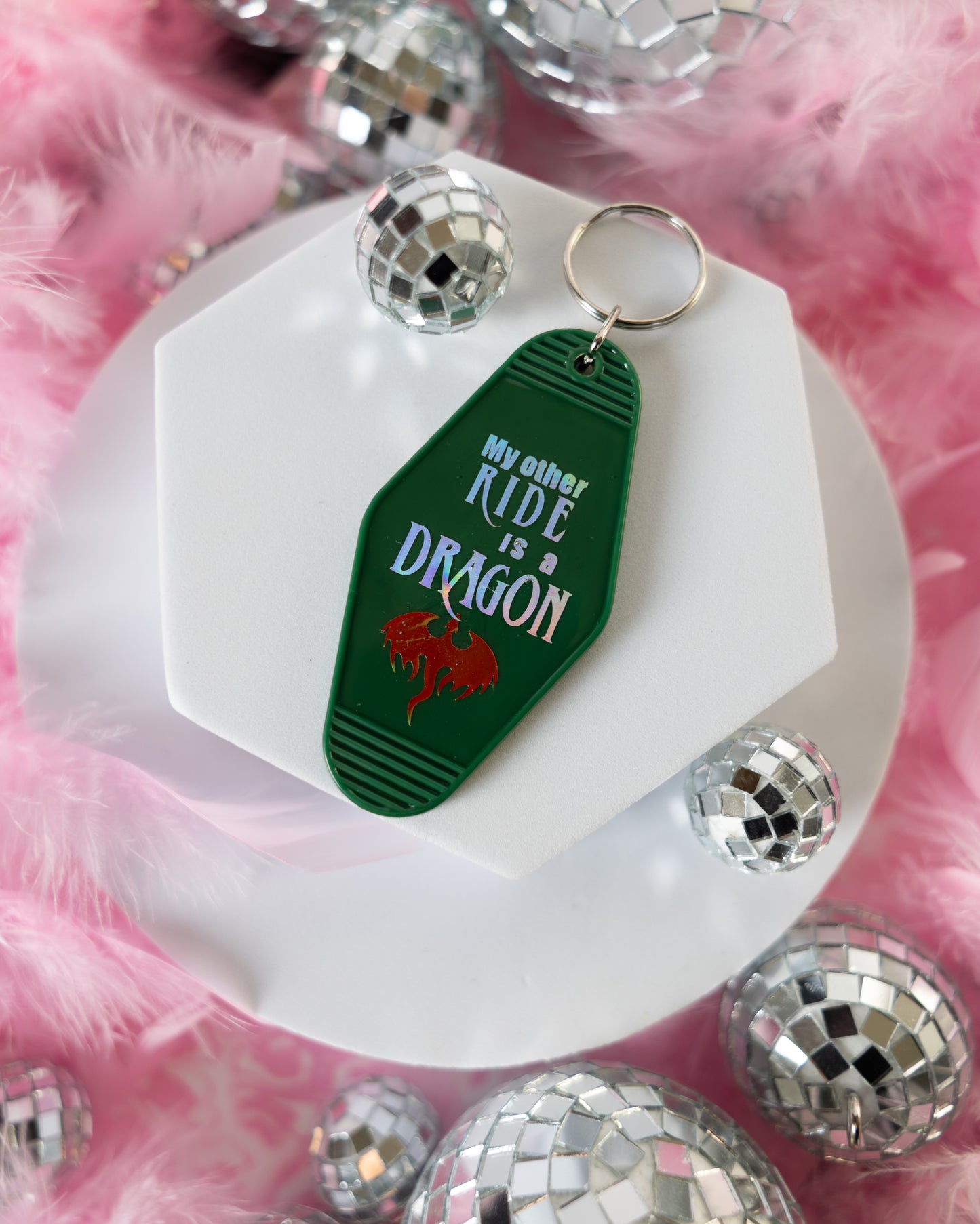 My Other Ride is a Dragon Motel Keychain