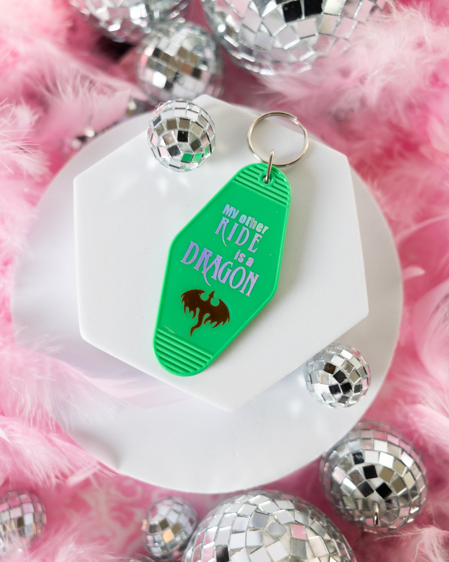 My Other Ride is a Dragon Motel Keychain
