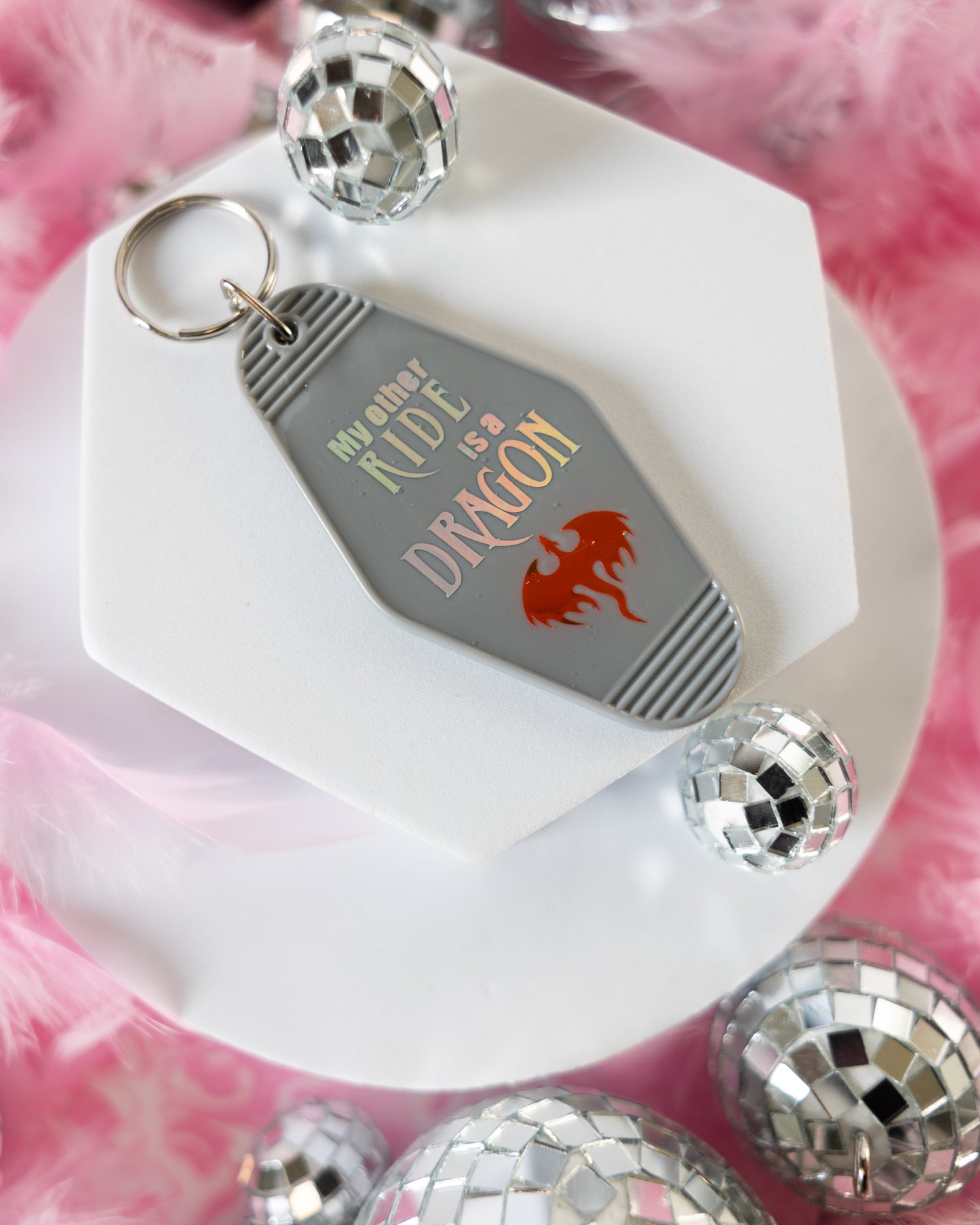My Other Ride is a Dragon Motel Keychain
