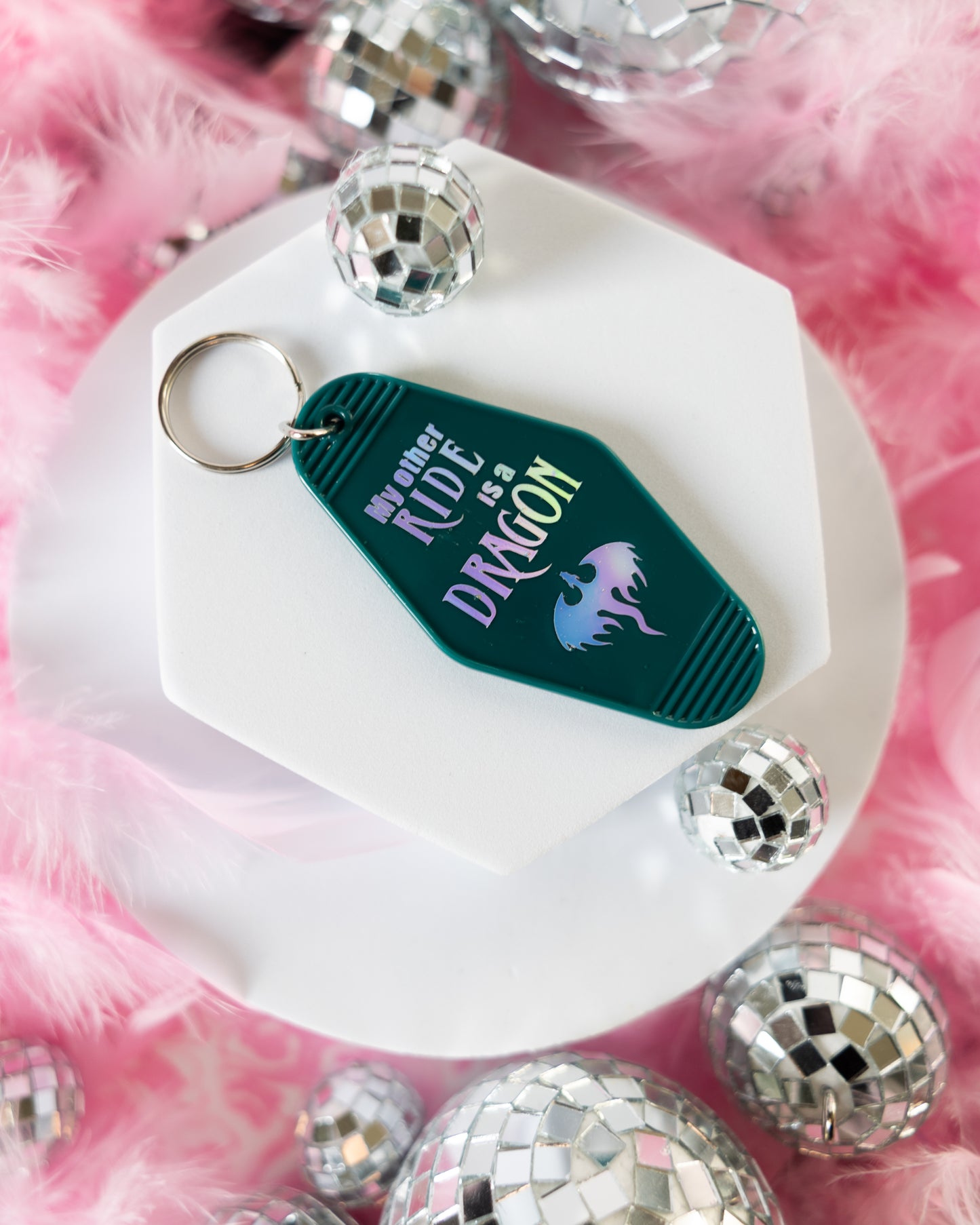 My Other Ride is a Dragon Motel Keychain