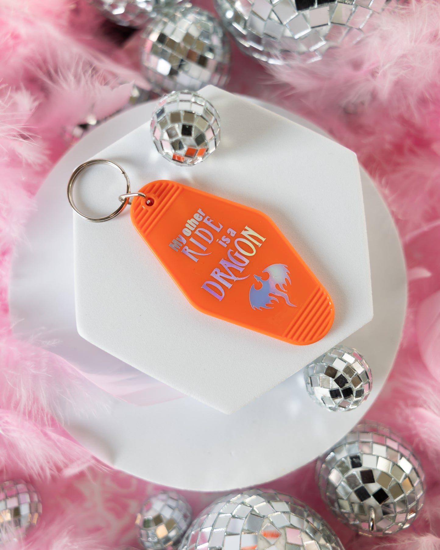 My Other Ride is a Dragon Motel Keychain