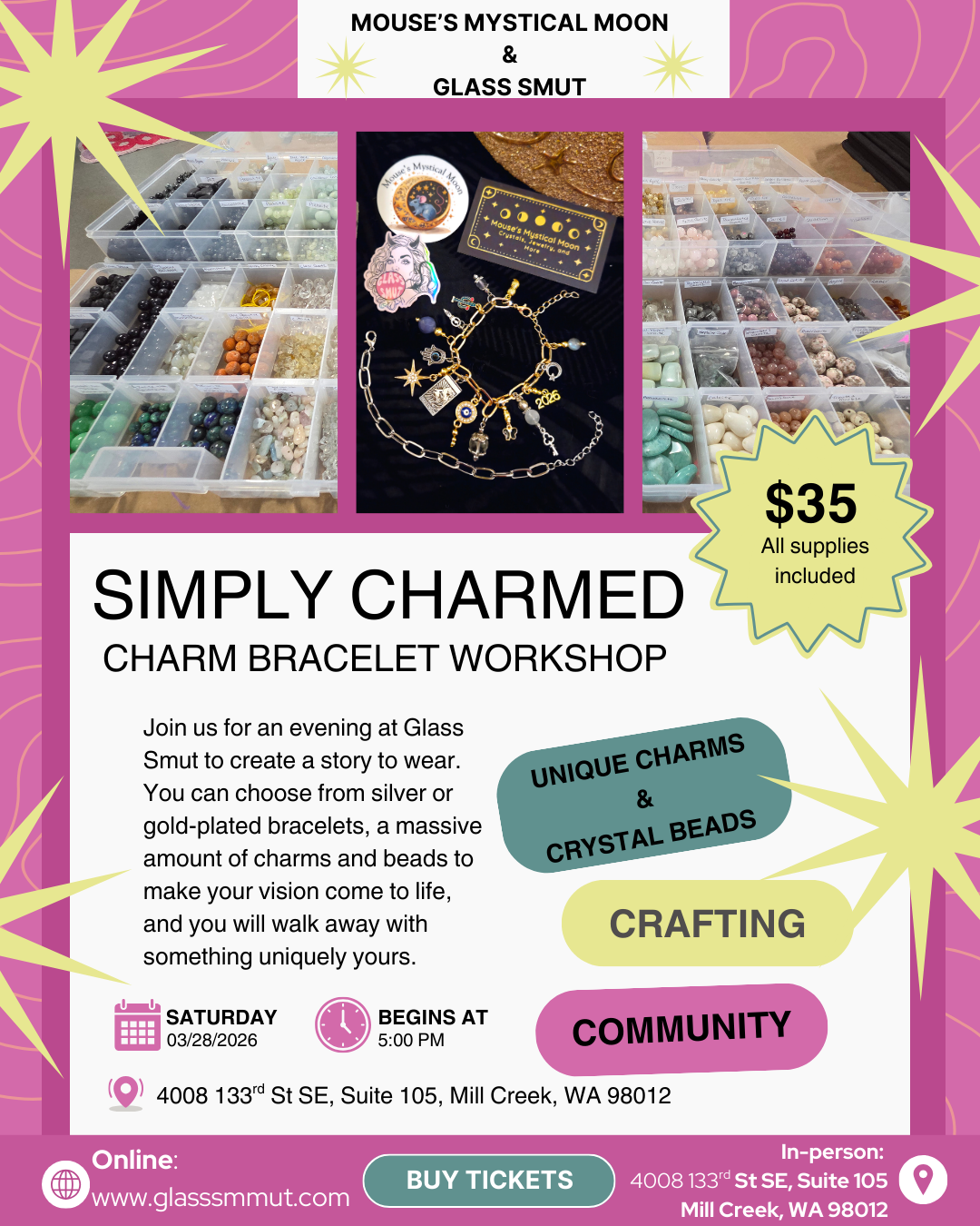 3/28 Simply Charmed Bracelet Workshop 5pm
