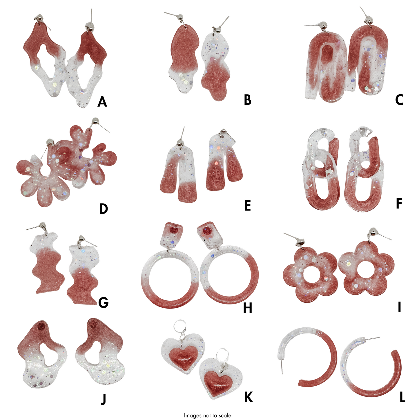 Strawberry Jelly Glitter Earring Collection
