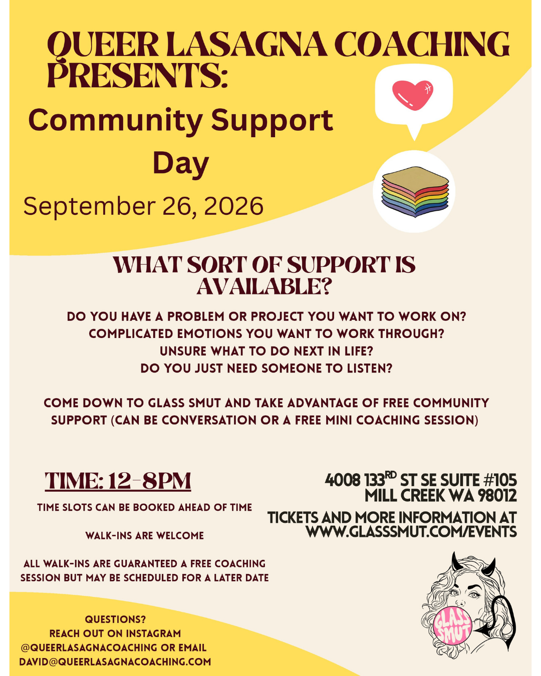 9/26 Community Support Day with Queer Lasagna Coaching