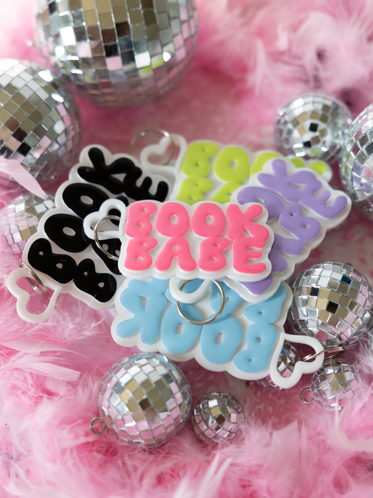 Book Babe Bubble Keychain