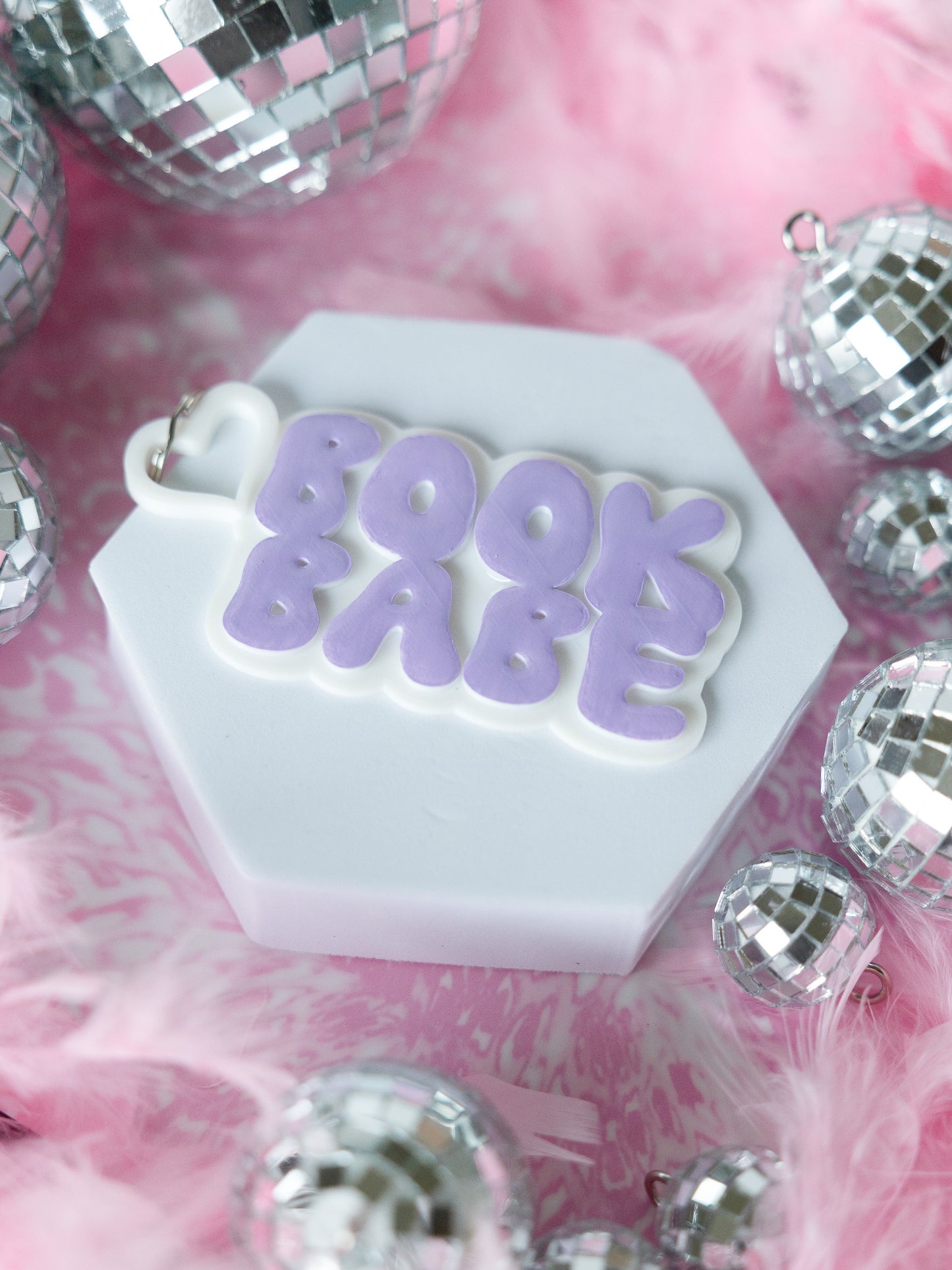 Book Babe Bubble Keychain