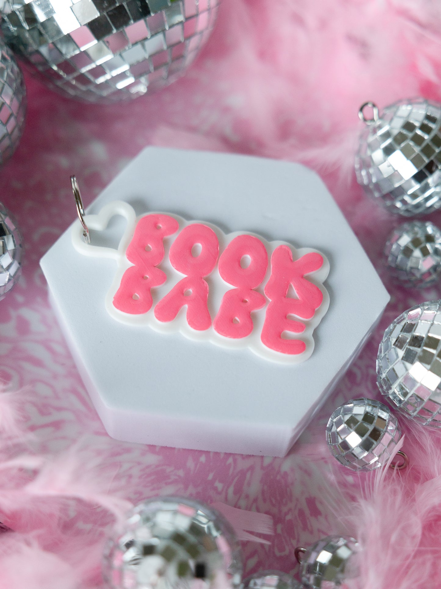 Book Babe Bubble Keychain