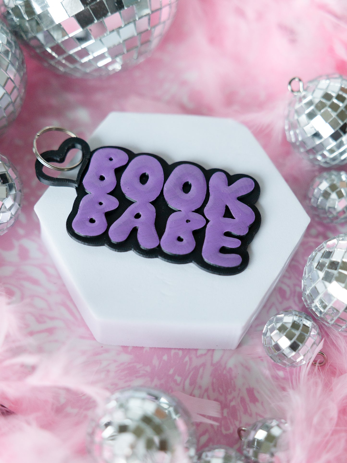 Book Babe Bubble Keychain