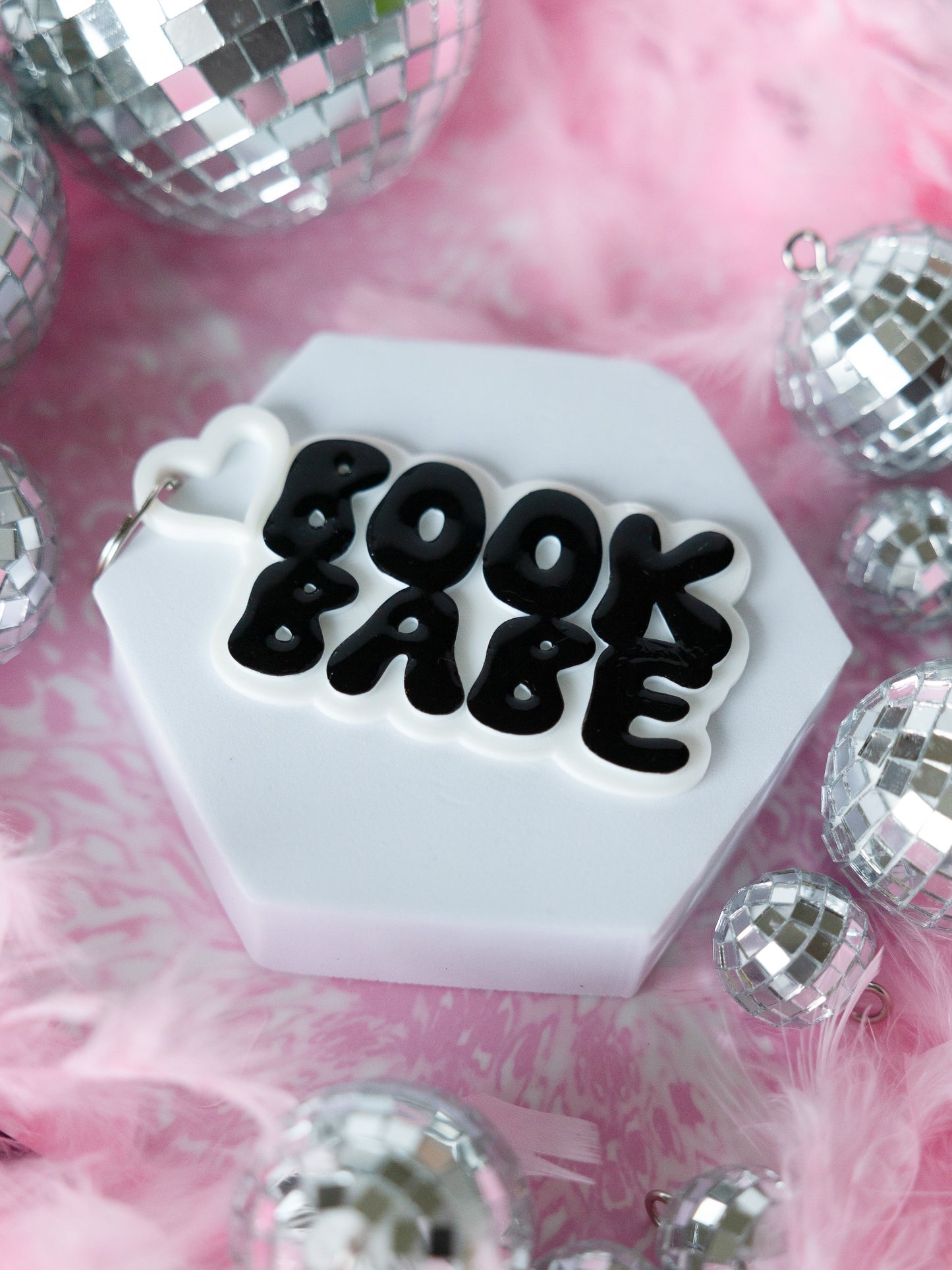Book Babe Bubble Keychain