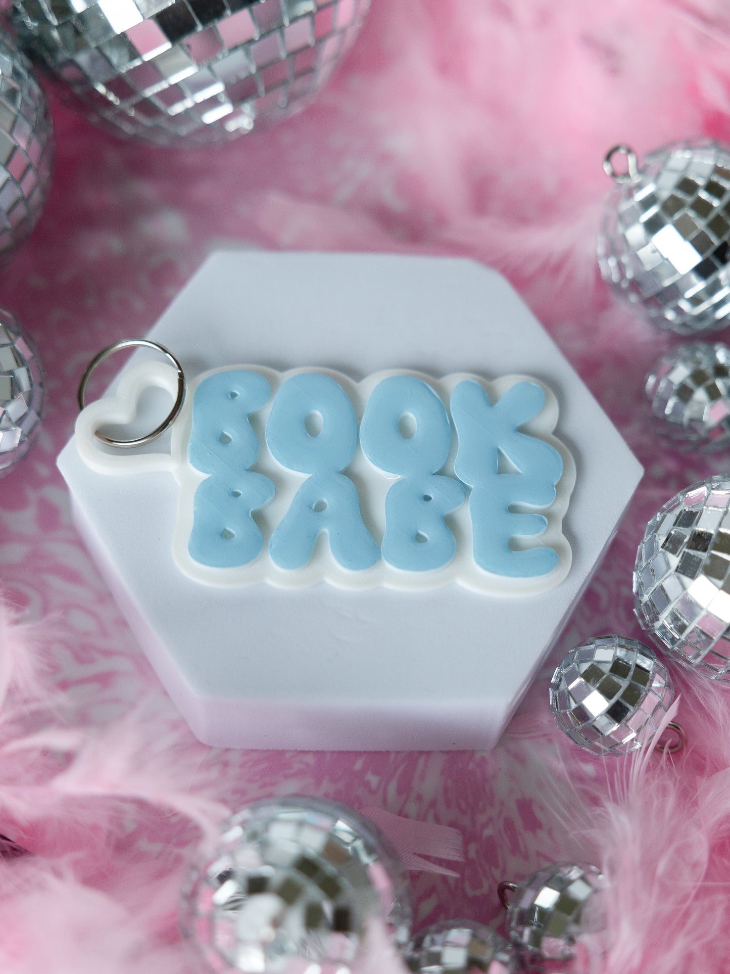 Book Babe Bubble Keychain
