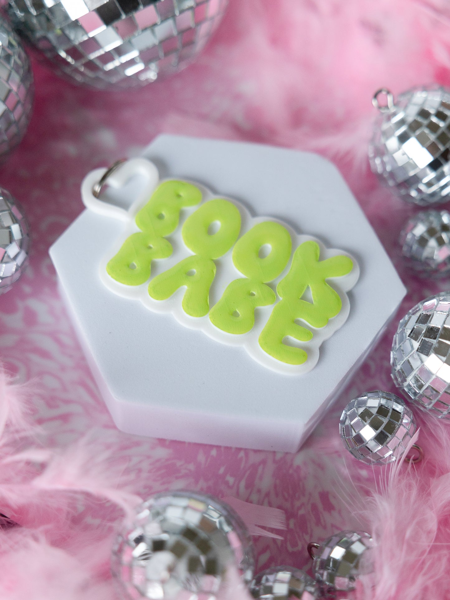 Book Babe Bubble Keychain